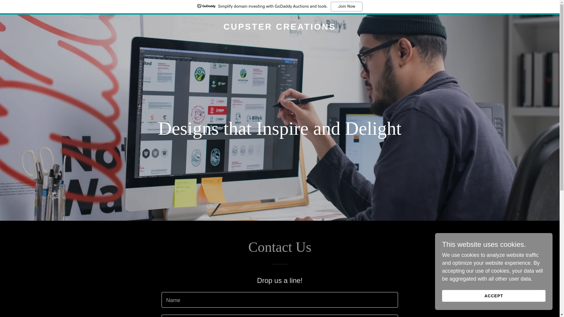 website screenshot of https://cupstercreations.com/