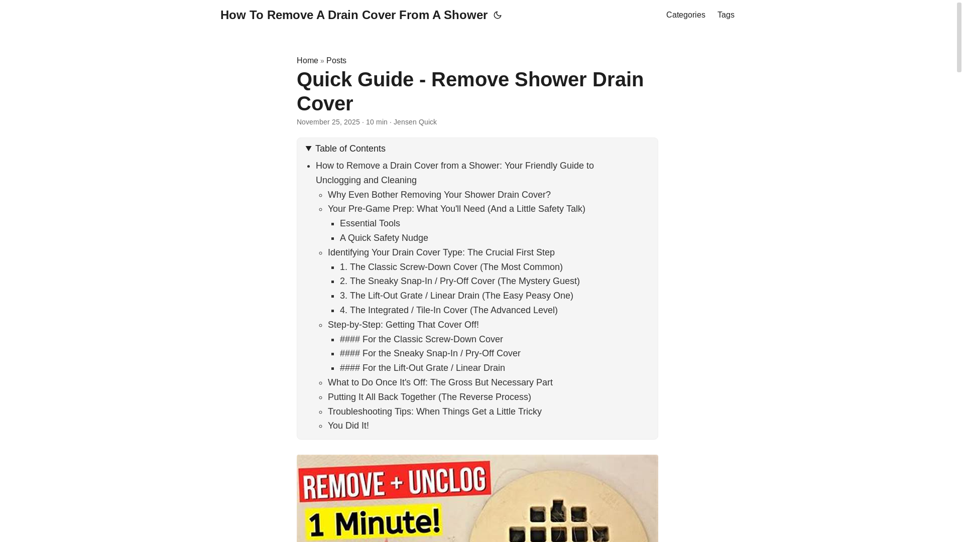 website screenshot of https://howtoremoveadraincoverfromashower2.pages.dev/