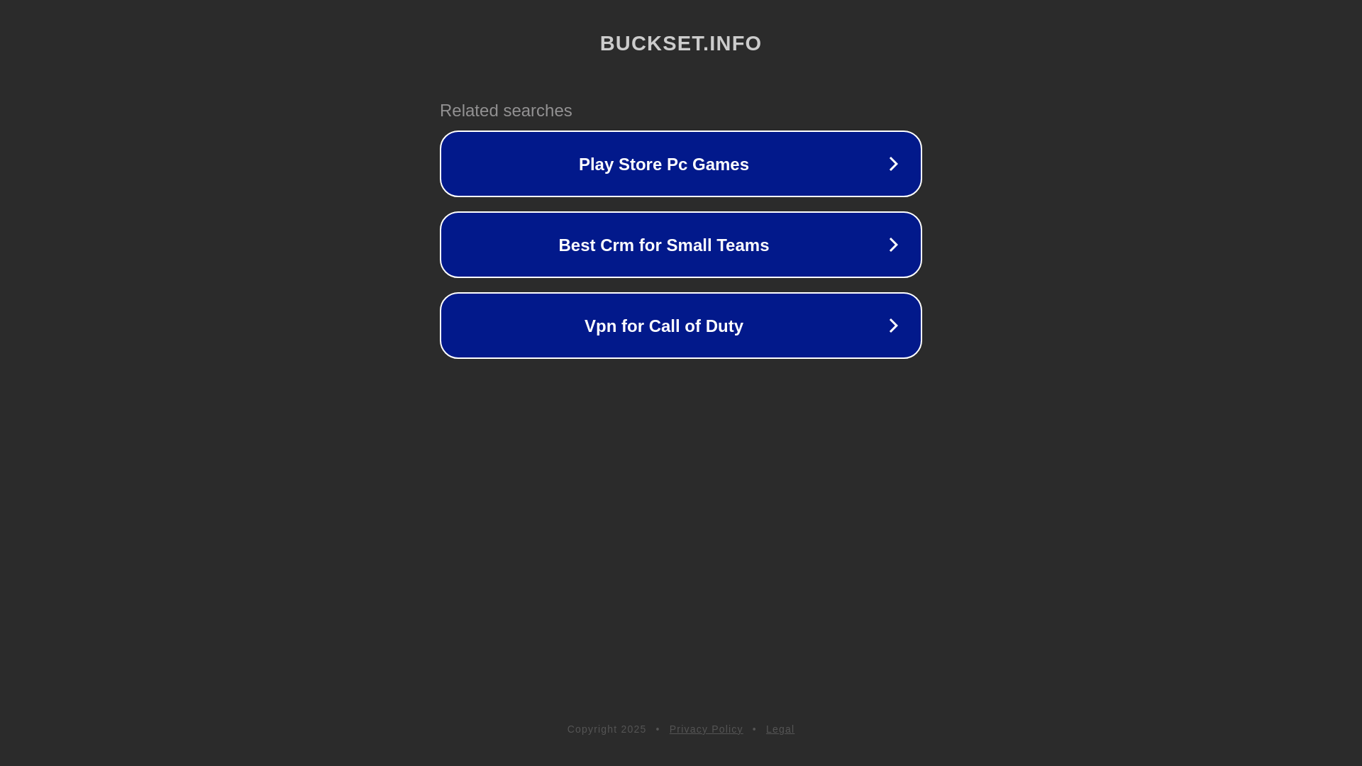 website screenshot of https://buckset.info/