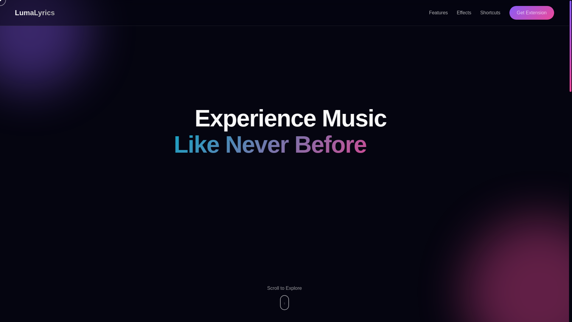 website screenshot of https://lumalyrics.pages.dev/