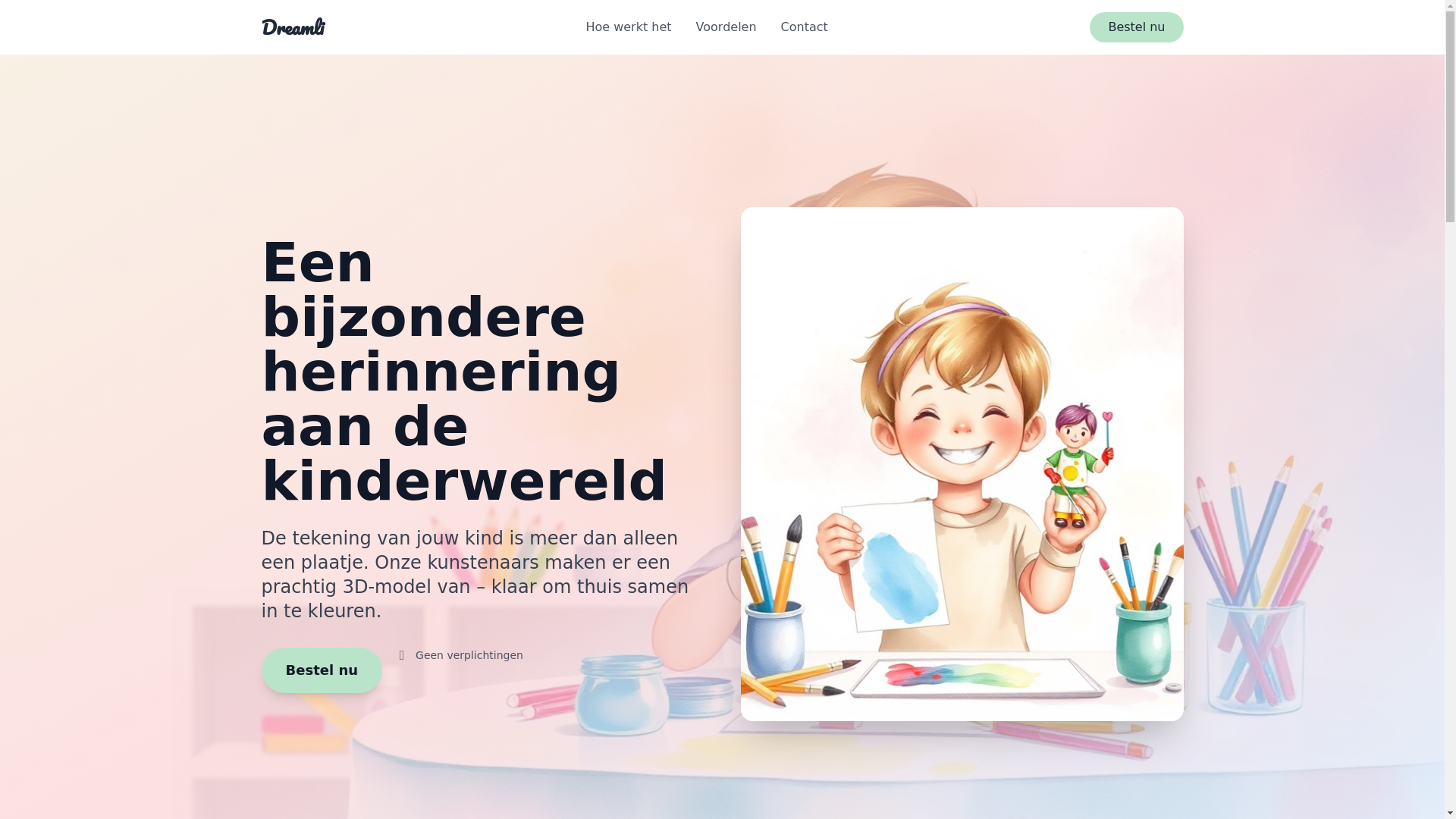 website screenshot of https://dreamli.nl/
