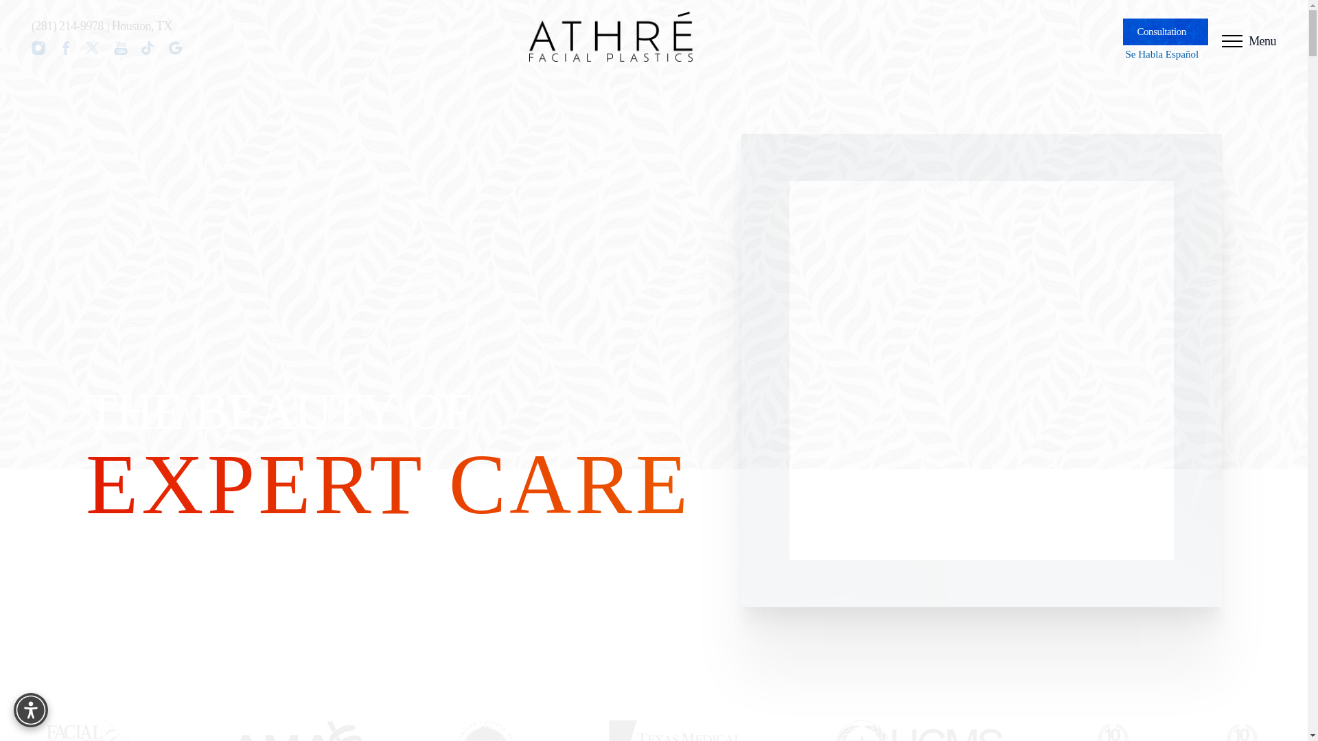 website screenshot of https://www.athrefacialplastics.com/