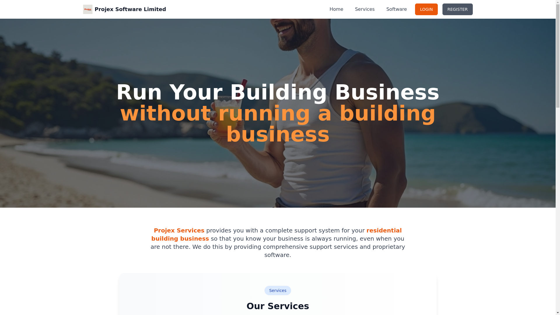 website screenshot of https://projexservice.co.nz/