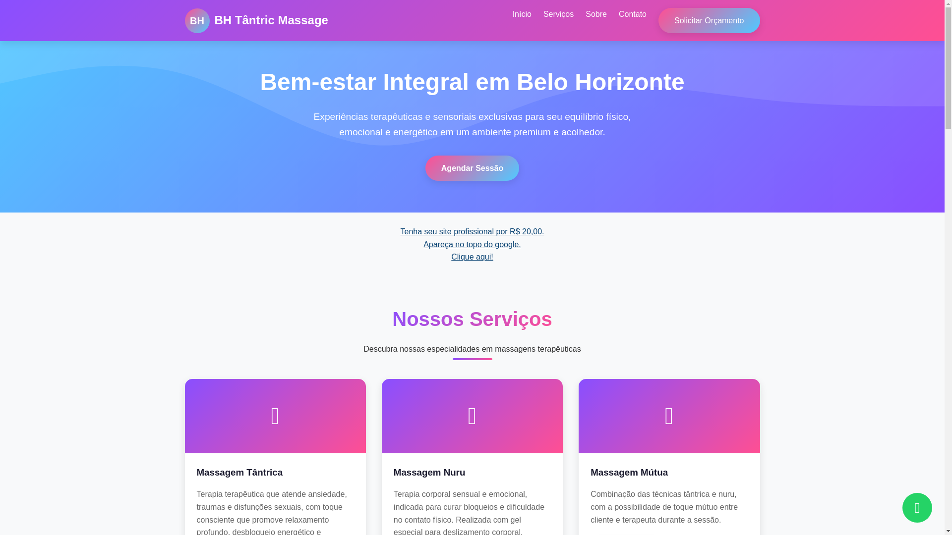 website screenshot of https://bhtantricmassage.com.br/