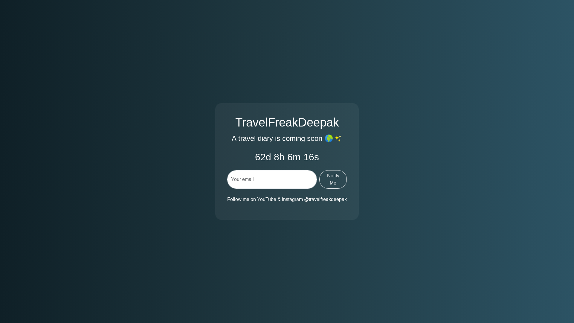 website screenshot of https://travelfreakdeepak.com/
