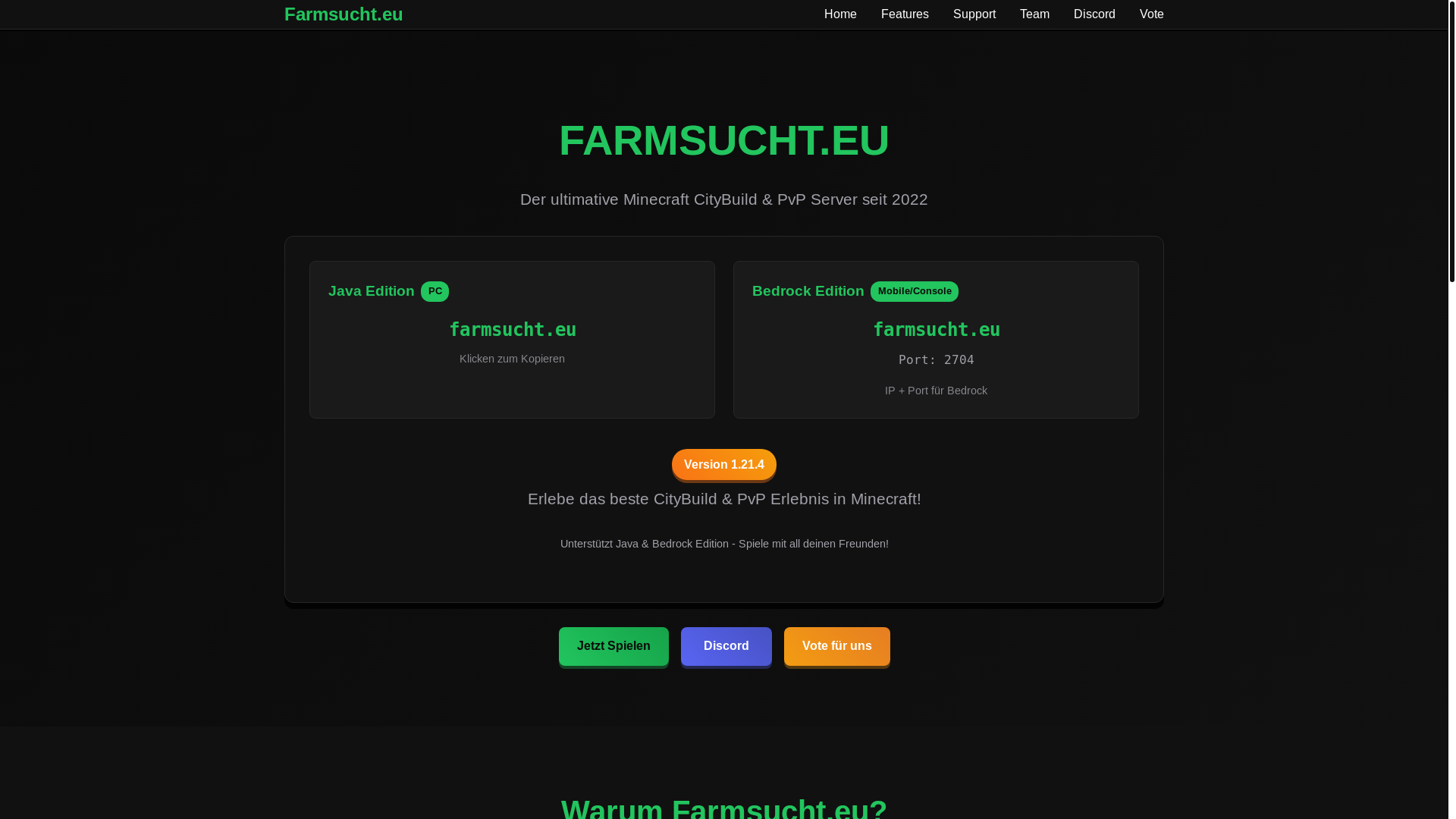 website screenshot of http://info.farmsucht.eu/