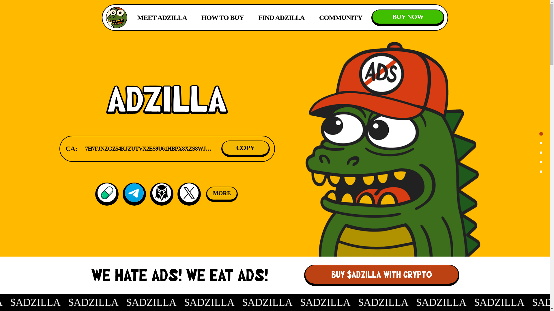 website screenshot of https://adzilla.meme/