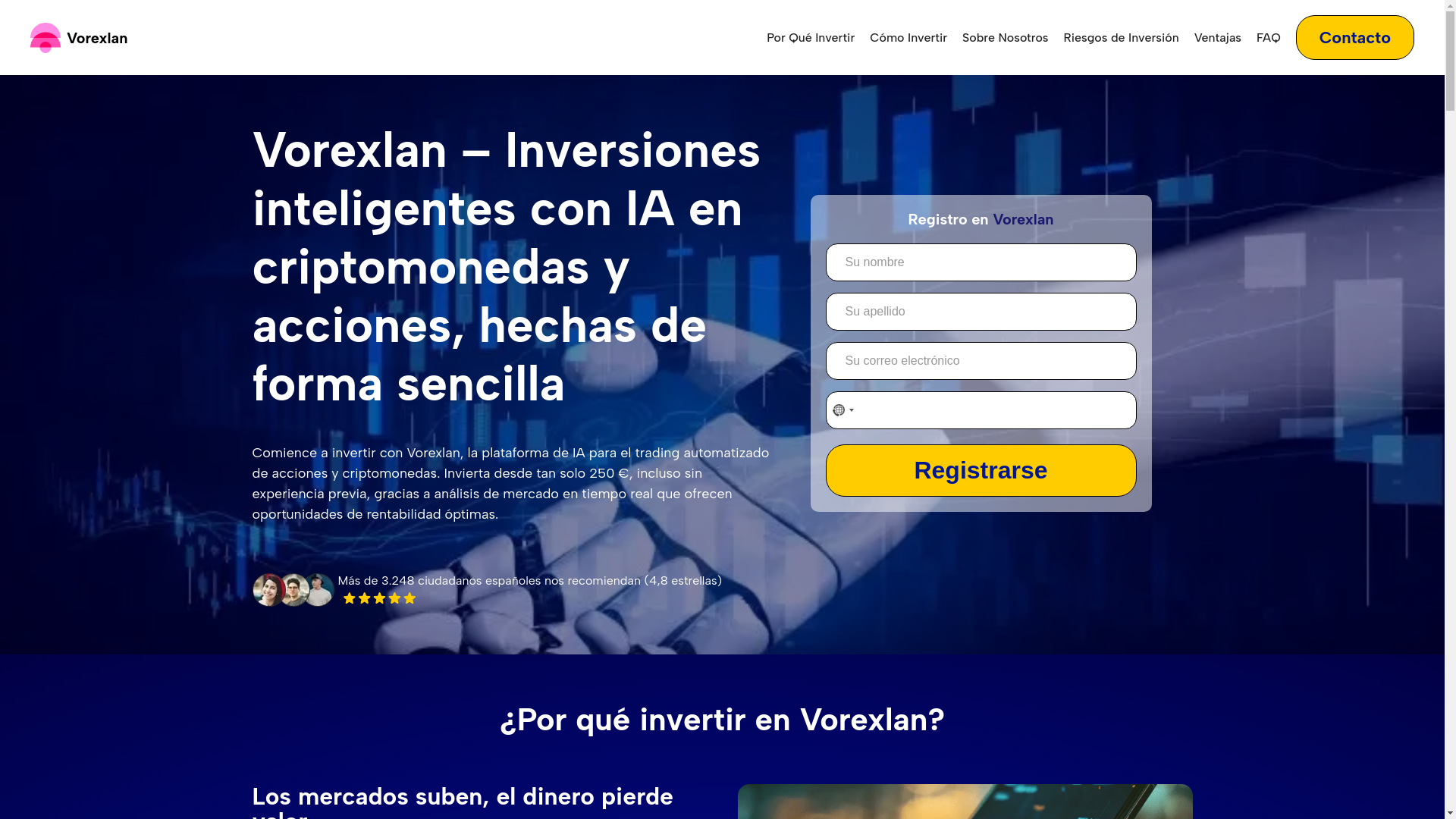 website screenshot of https://vorexlan-es.com/