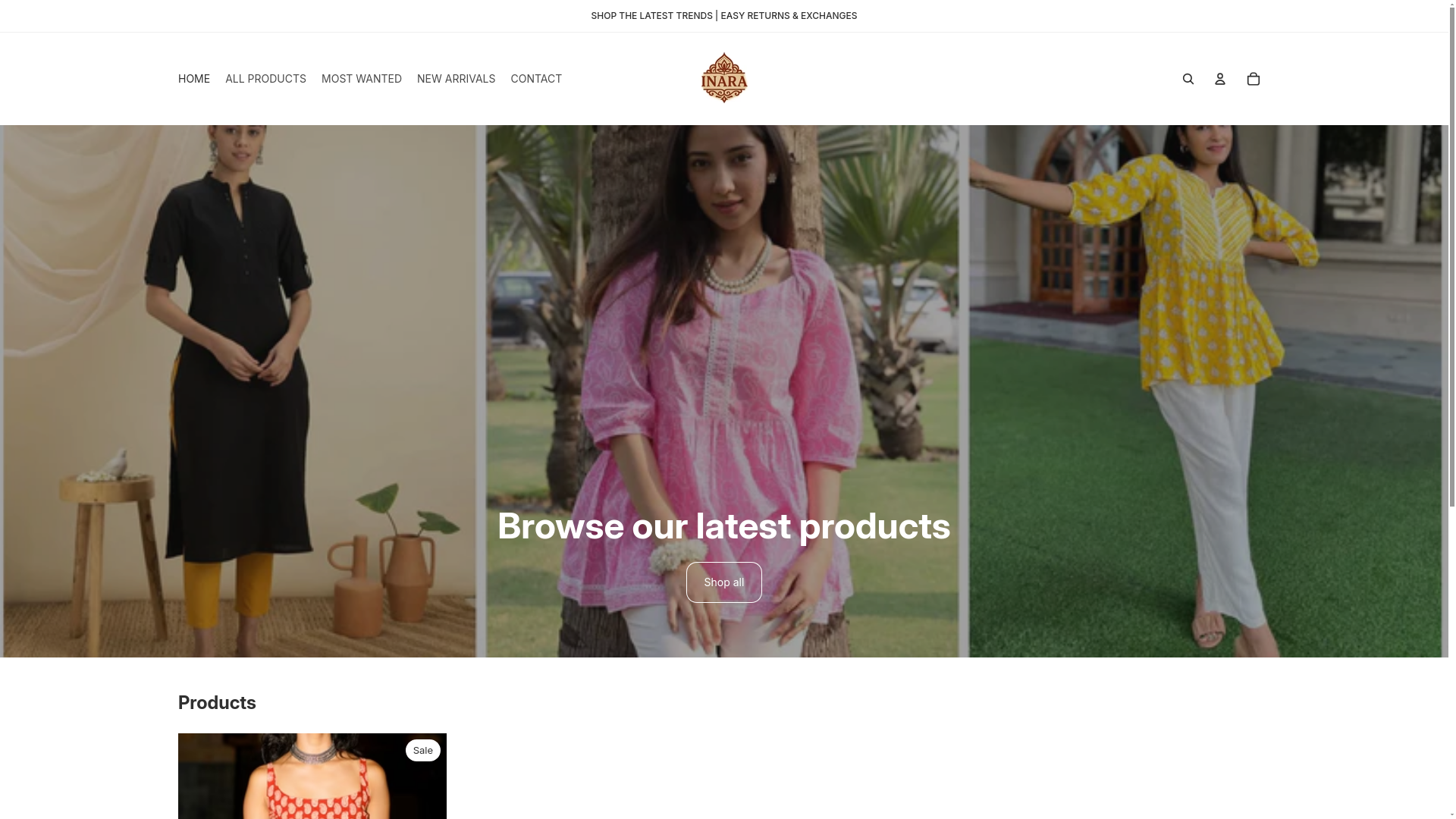 website screenshot of https://inarabybhumika.com/