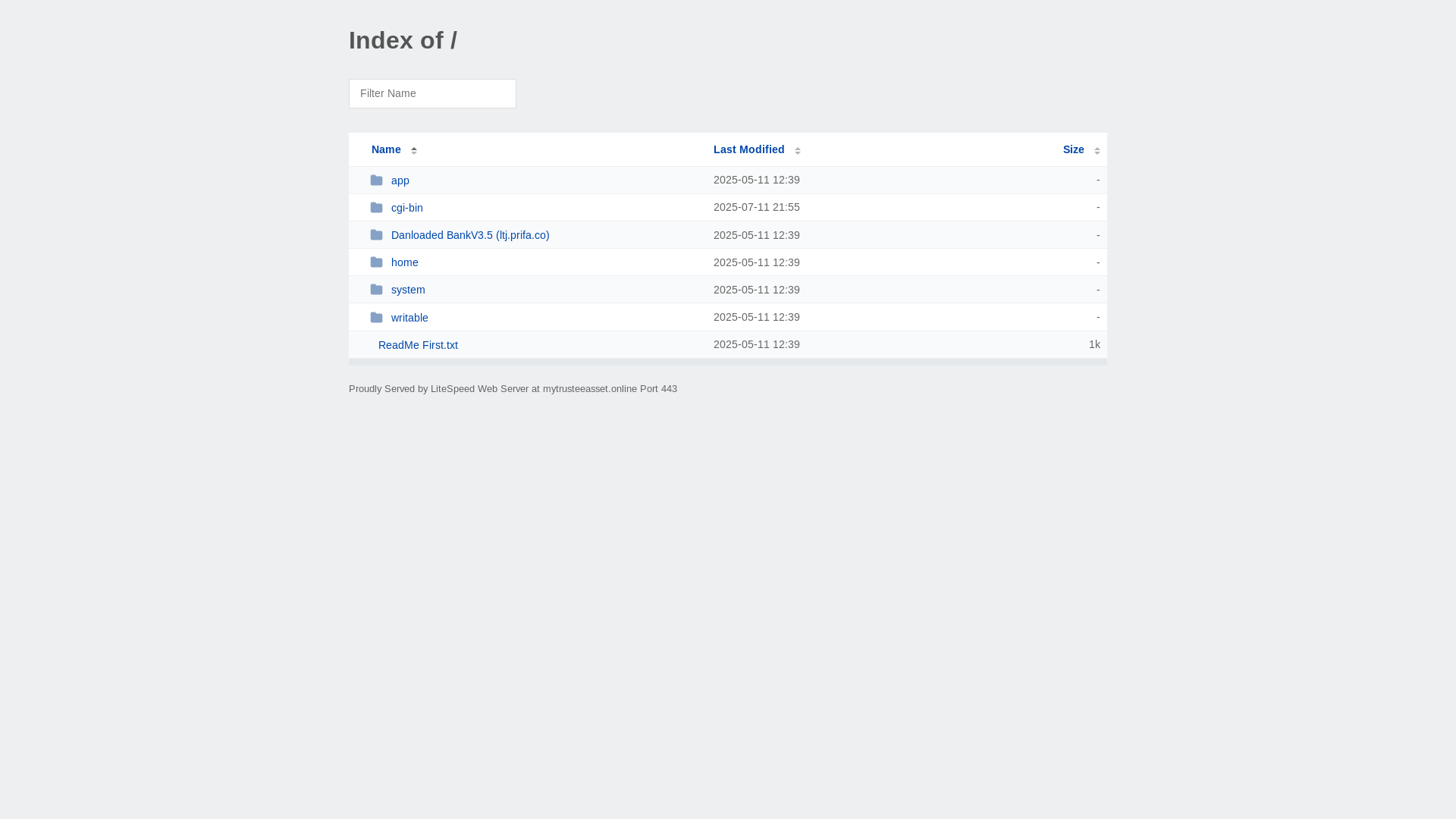 website screenshot of https://mytrusteeasset.online/