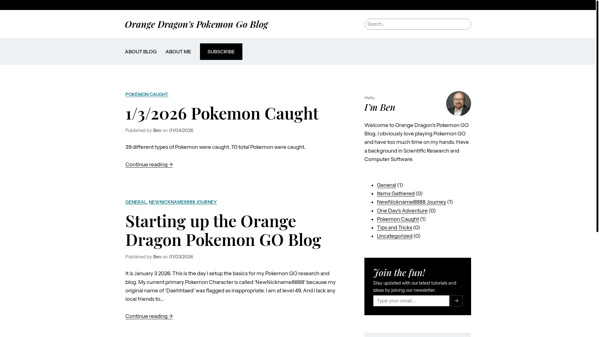 website screenshot of https://orangedragonblog.com/