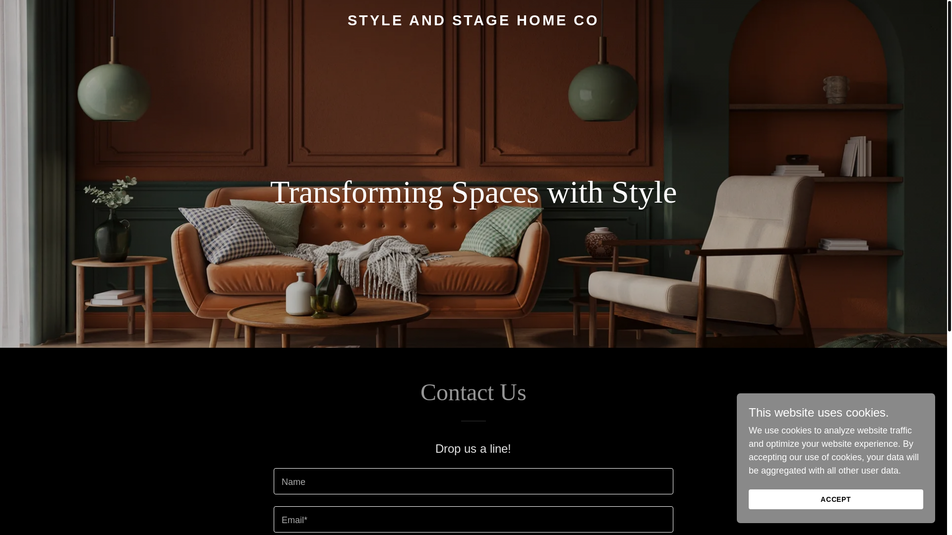 website screenshot of https://styleandstagehomeco.com/