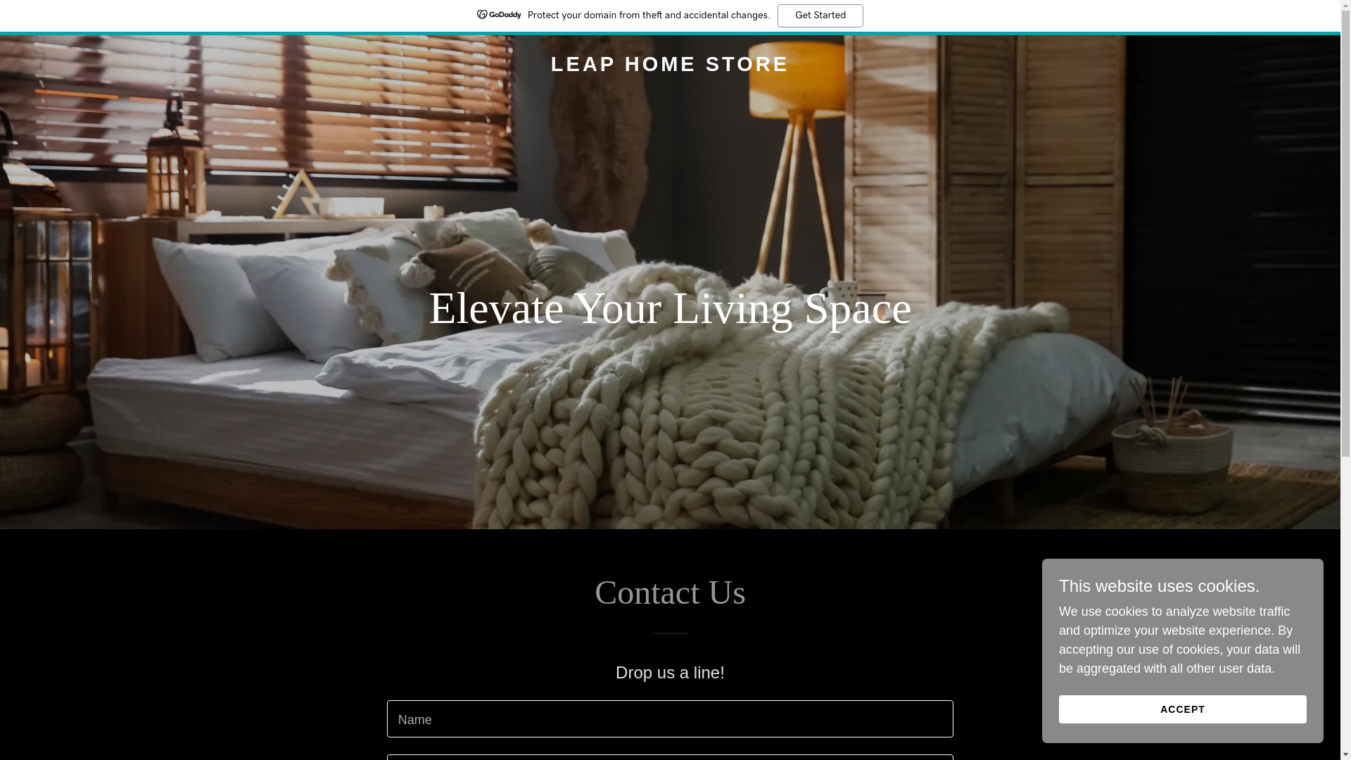 website screenshot of https://leaphomestore.com/