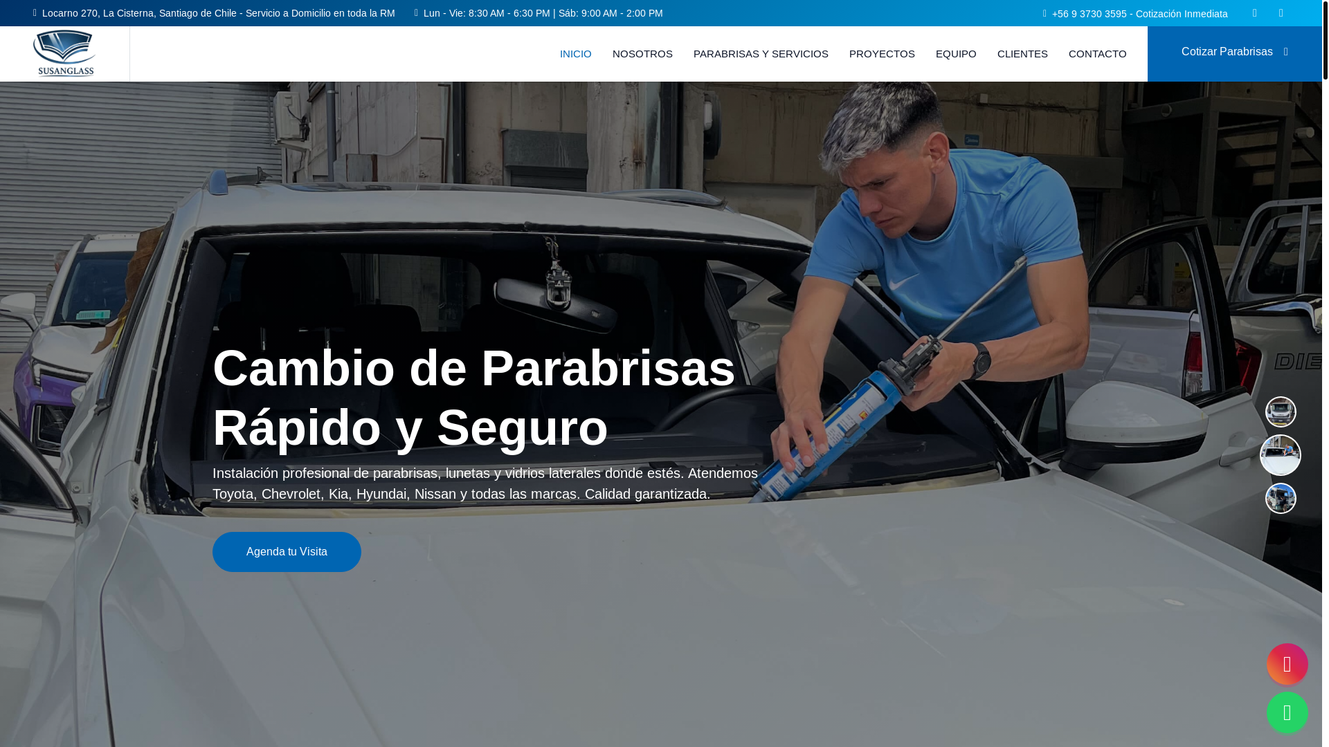 website screenshot of https://sunsaglass.cl/