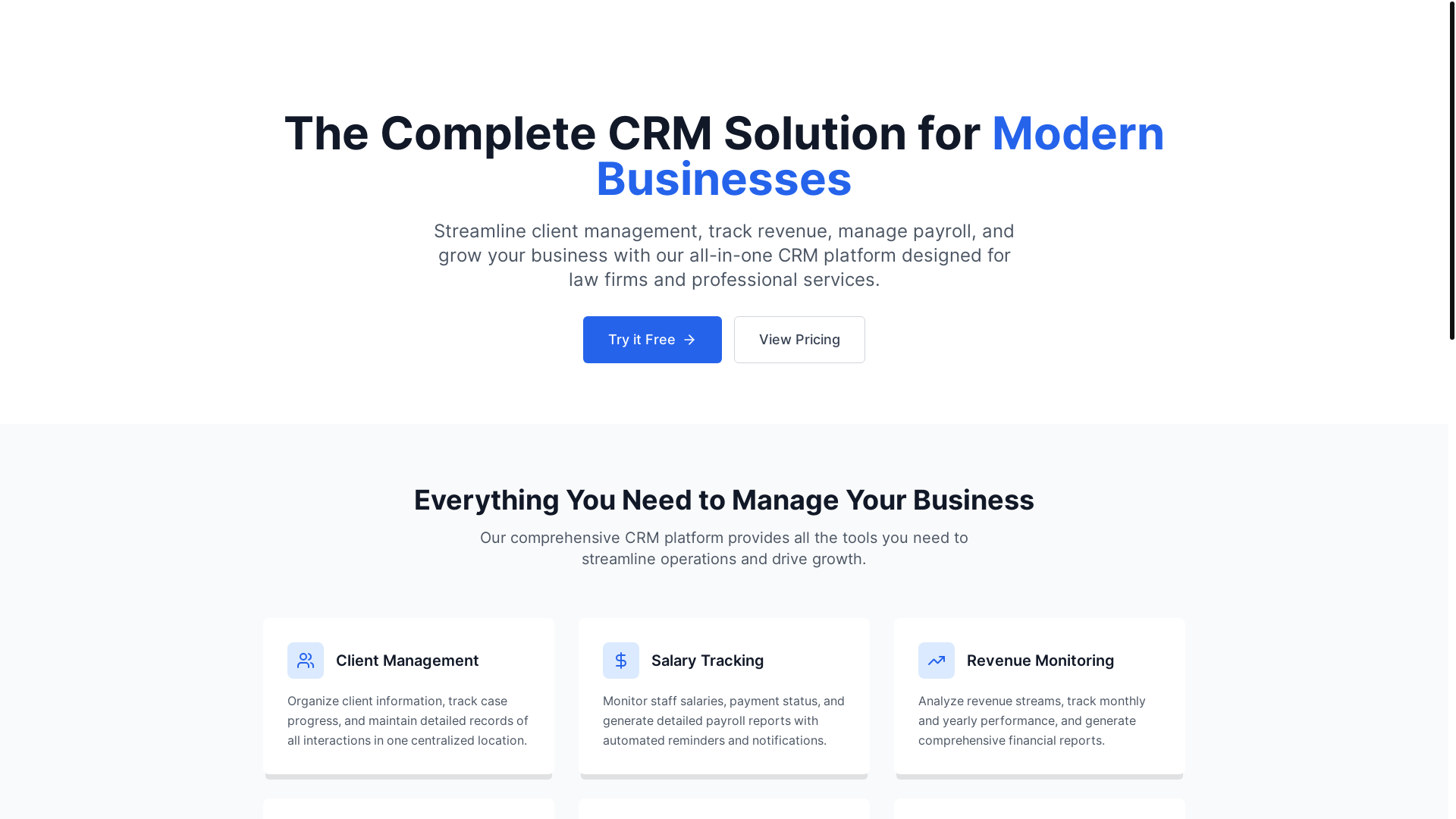 website screenshot of https://coreflowcrm.com/