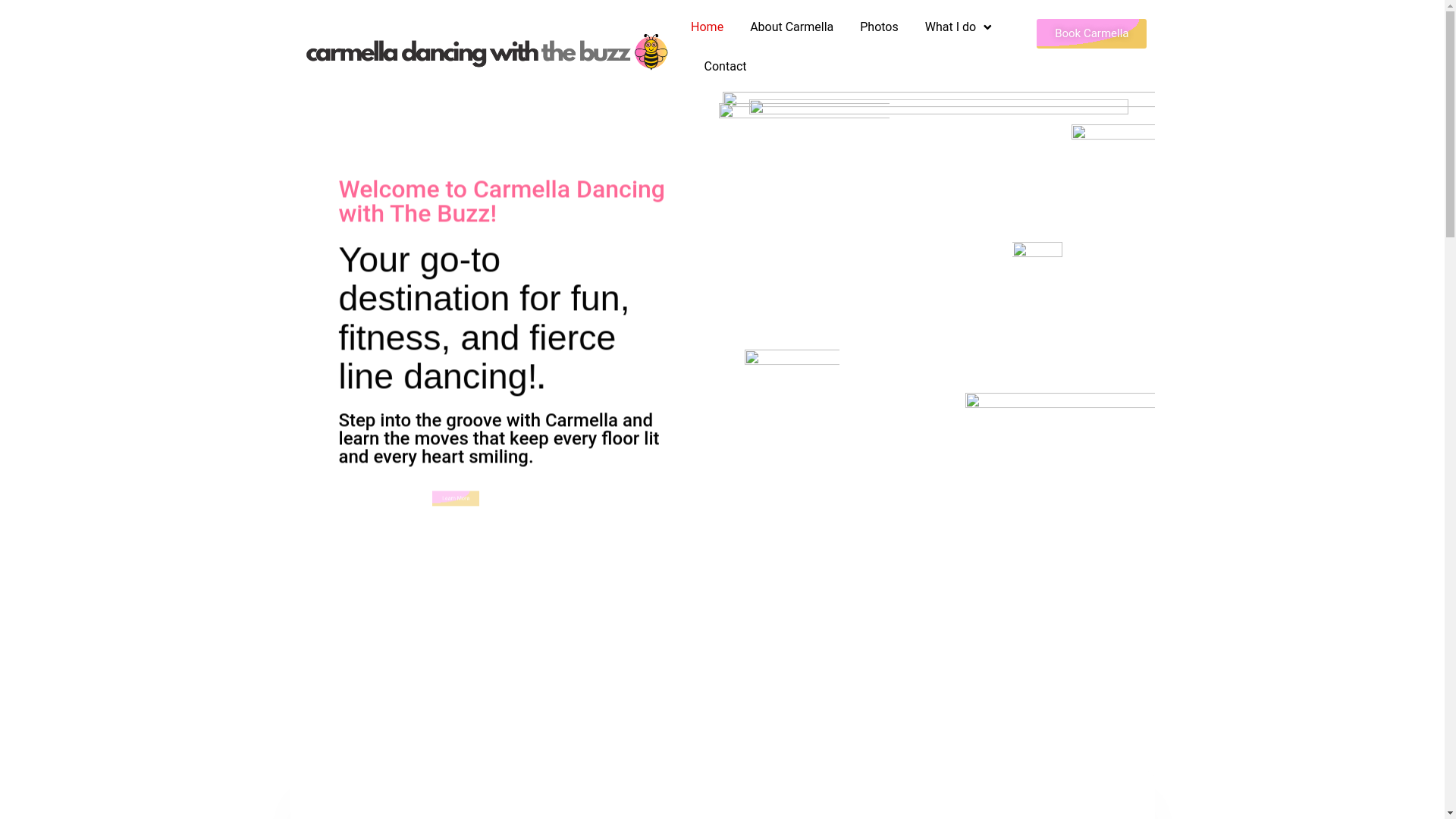 website screenshot of https://carmelladancingwiththebuzz.com/