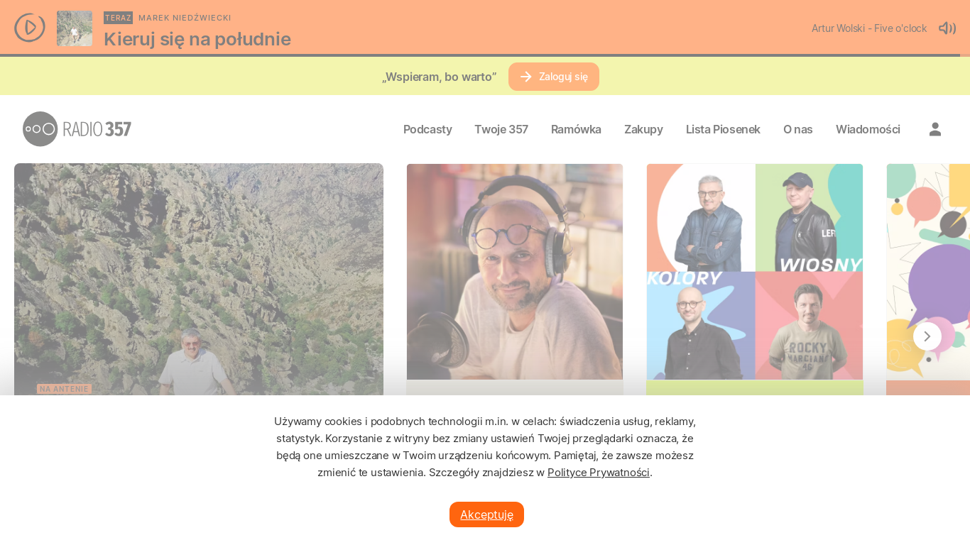 website screenshot of https://radio357.pl/