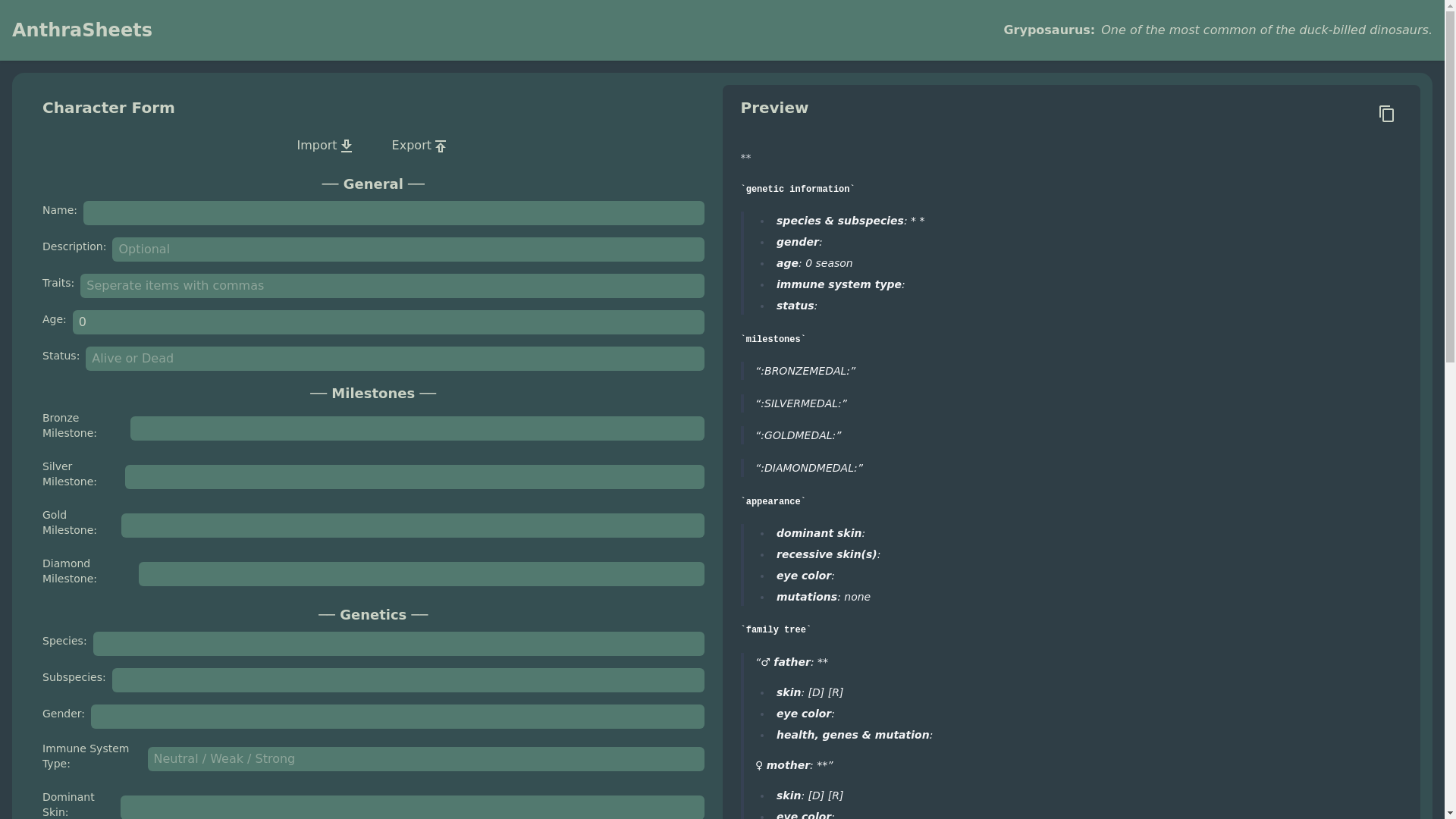 website screenshot of https://anthrasheets.com/