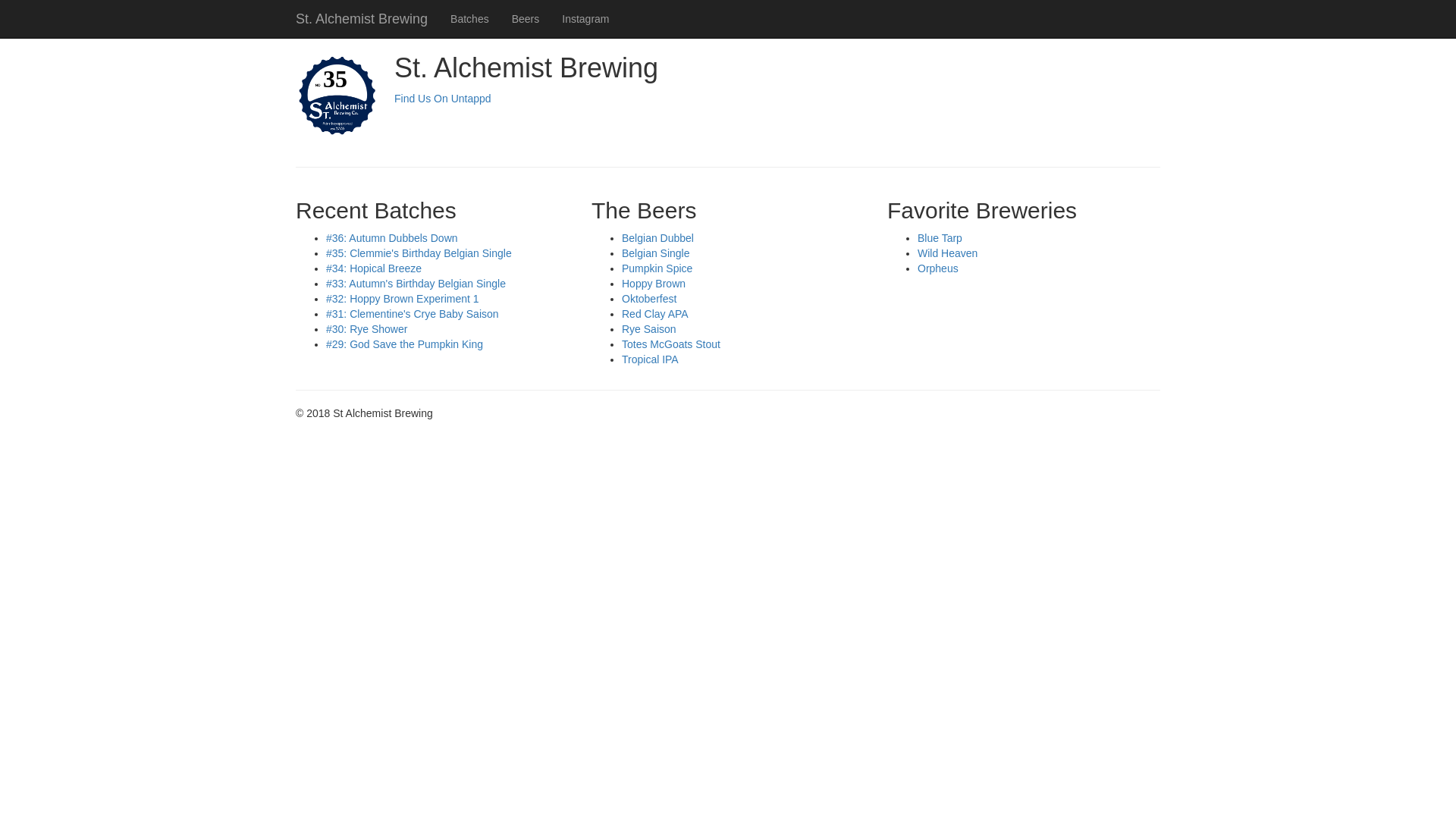website screenshot of https://stalchemist-beer.pages.dev/