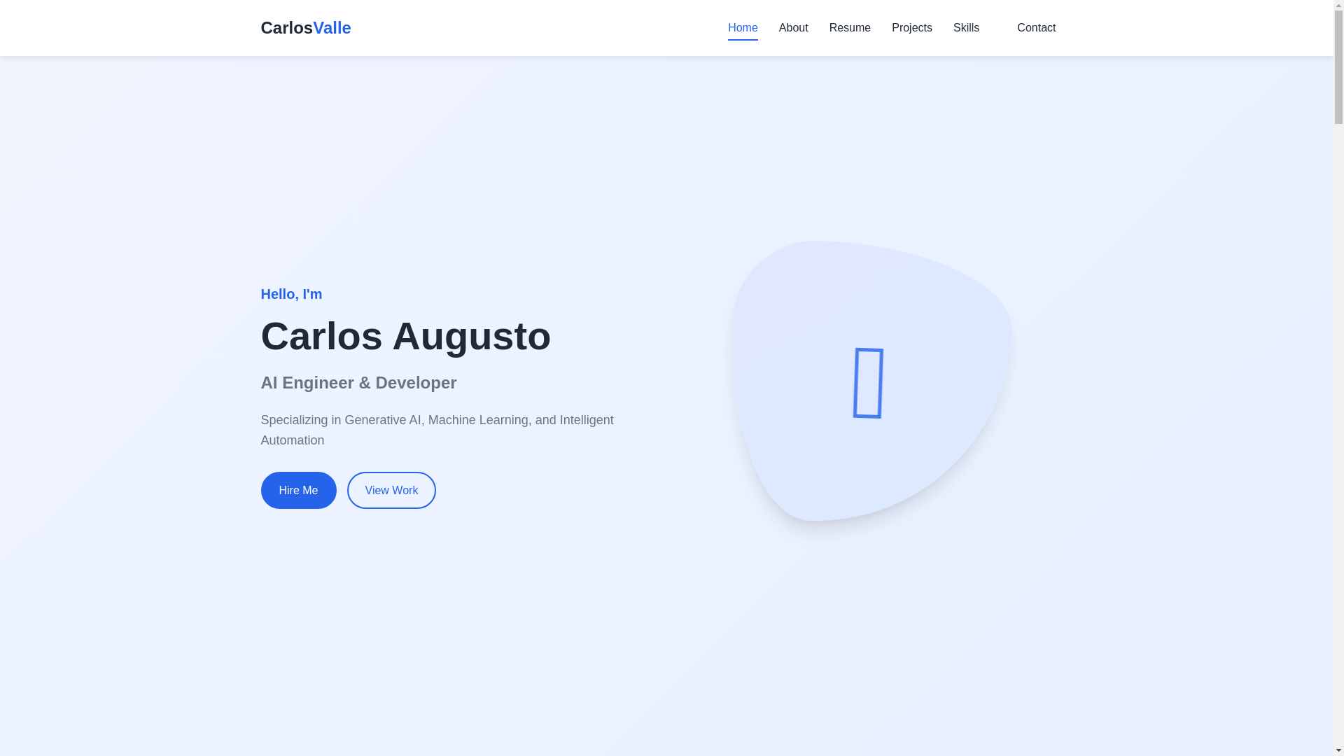 website screenshot of https://carlosvalle.pw/