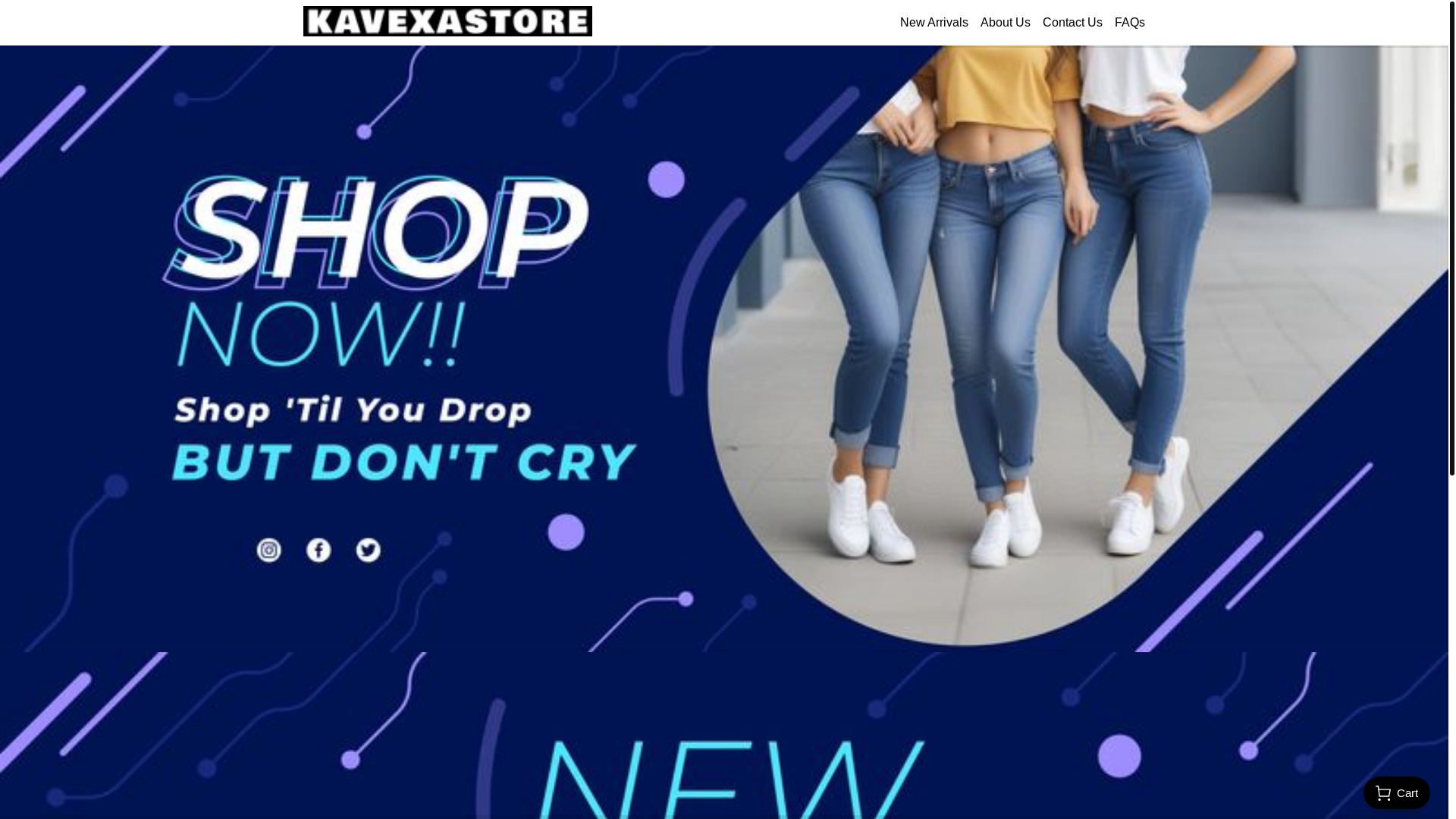 website screenshot of https://kavexastore.com/