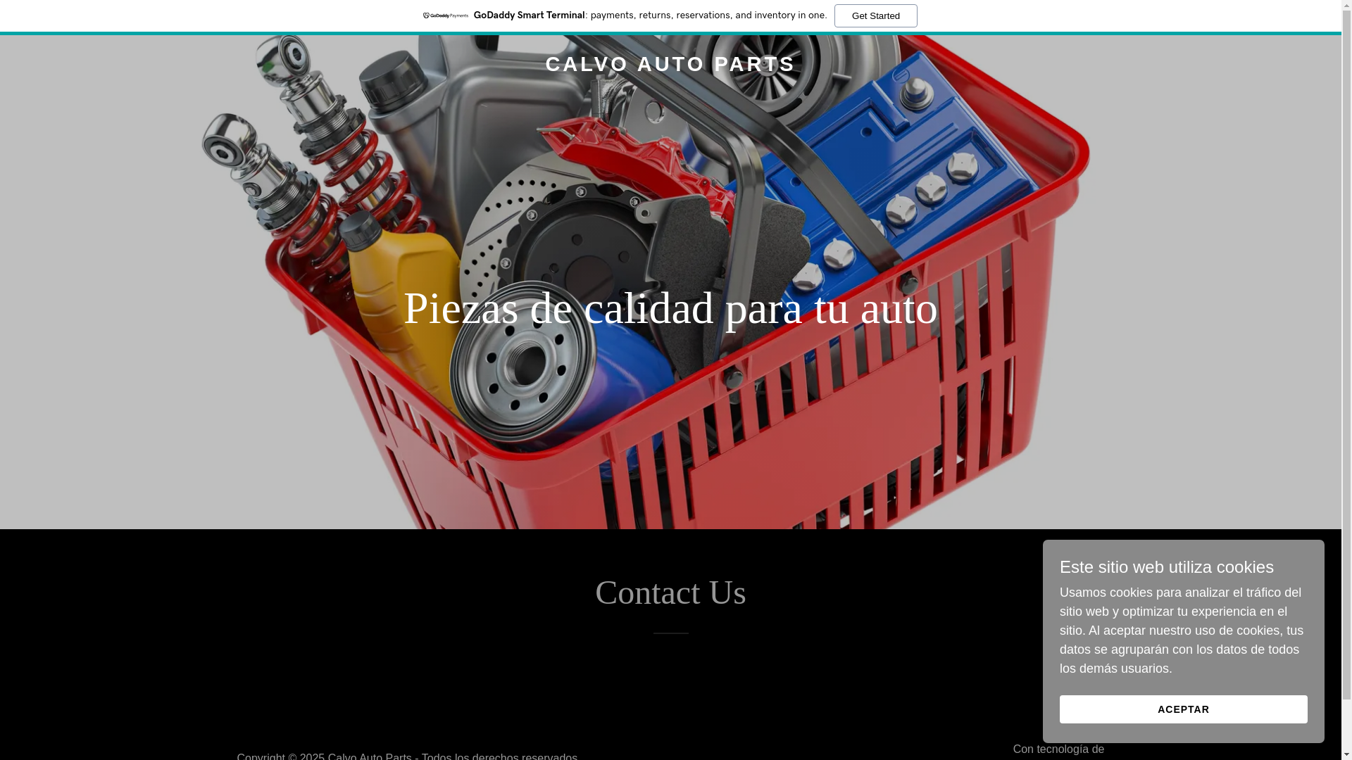 website screenshot of https://calvoautoparts.com/