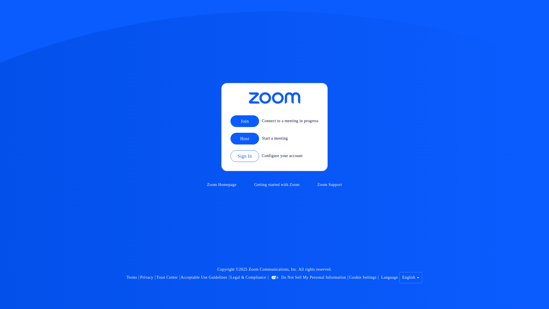 website screenshot of https://www3.zoom.us/