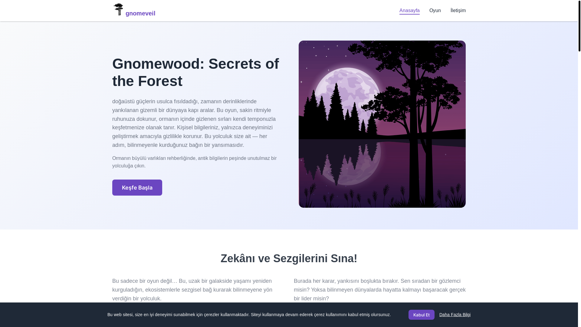 website screenshot of https://gnomeveil.com/