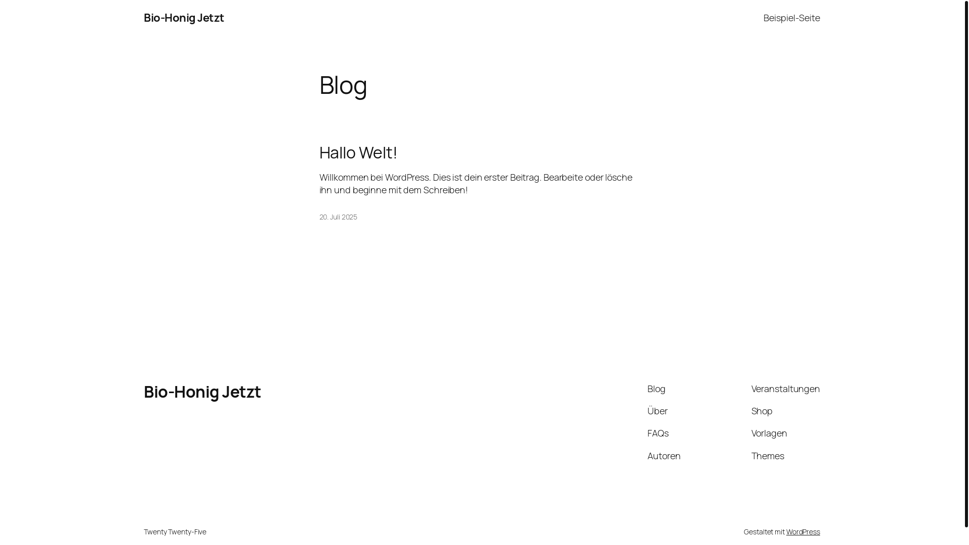 website screenshot of https://biohonig.jetzt/