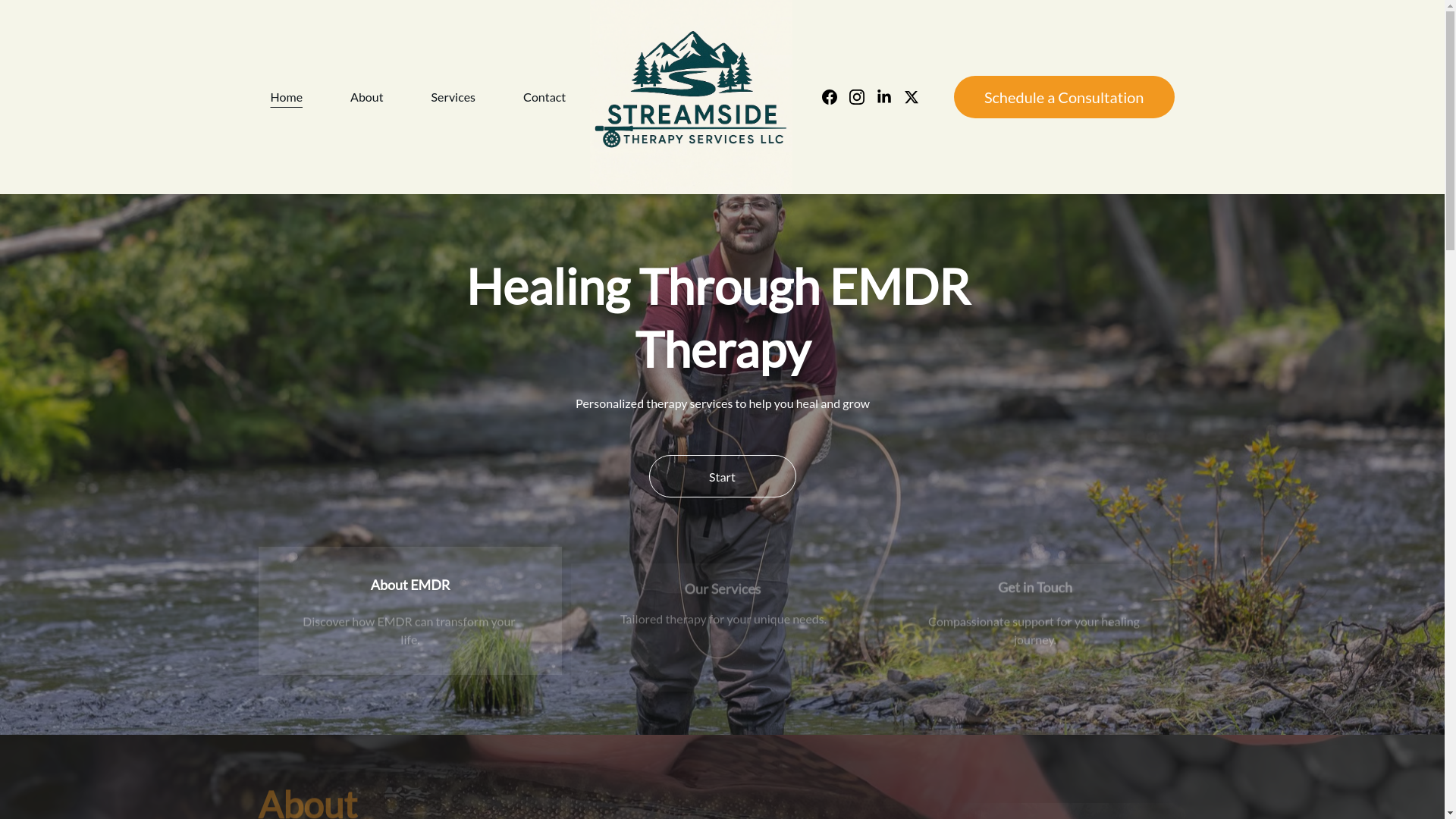website screenshot of https://streamsidetherapynh.com/