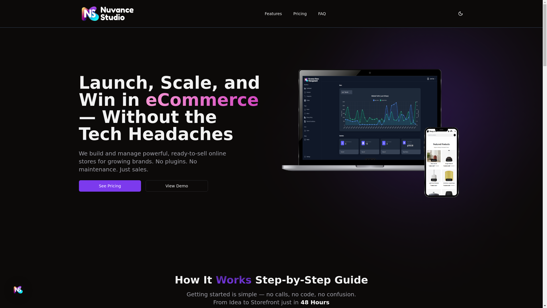 website screenshot of https://nuvance-website.pages.dev/