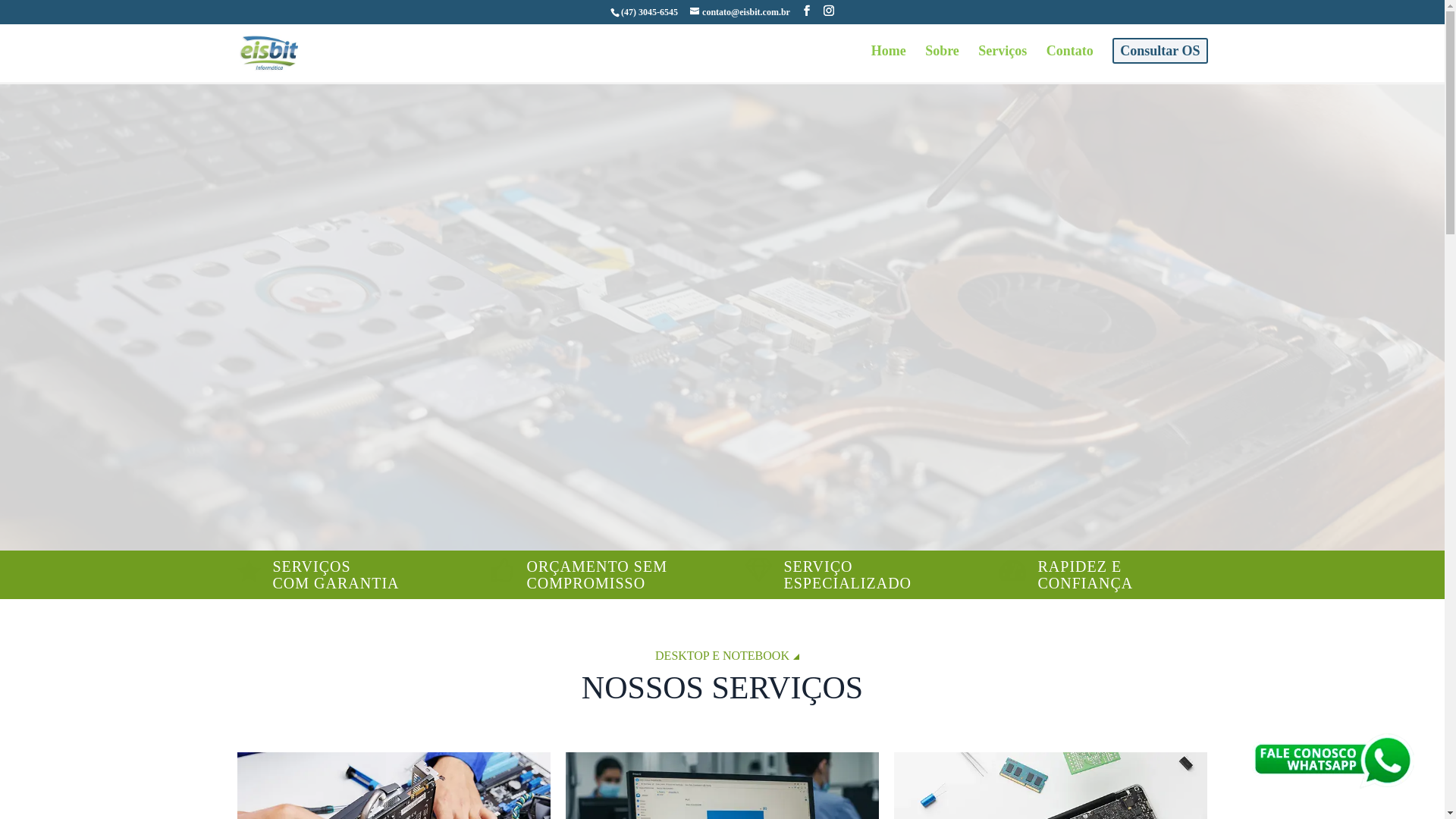 website screenshot of https://eisbitinformatica.com.br/