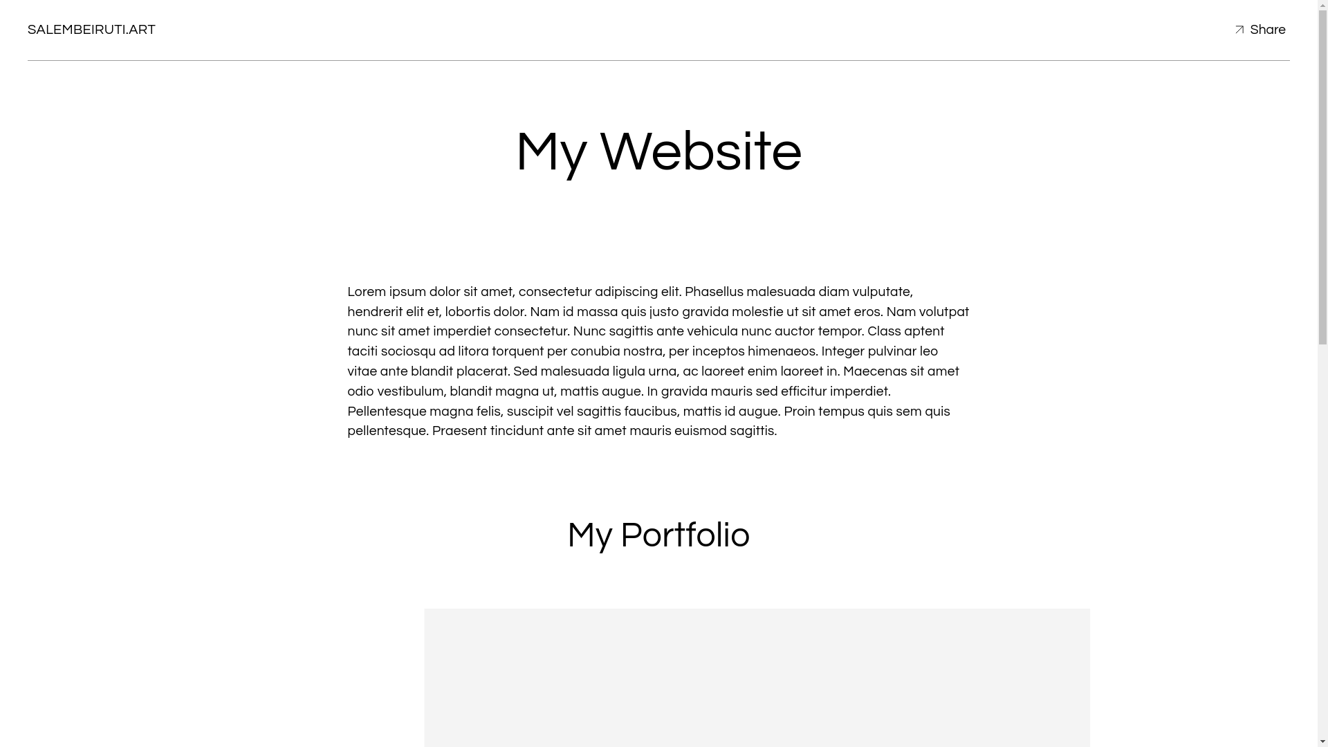 website screenshot of https://salembeiruti.art/
