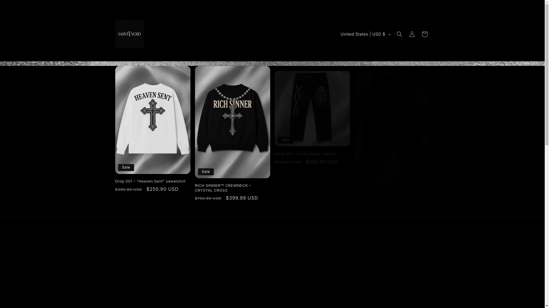 website screenshot of https://saintvoidofficial.com/