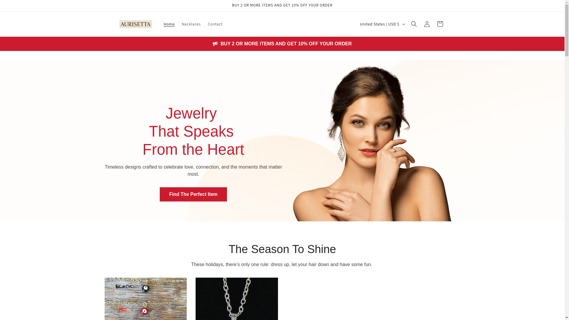 website screenshot of https://aurisetta.com/