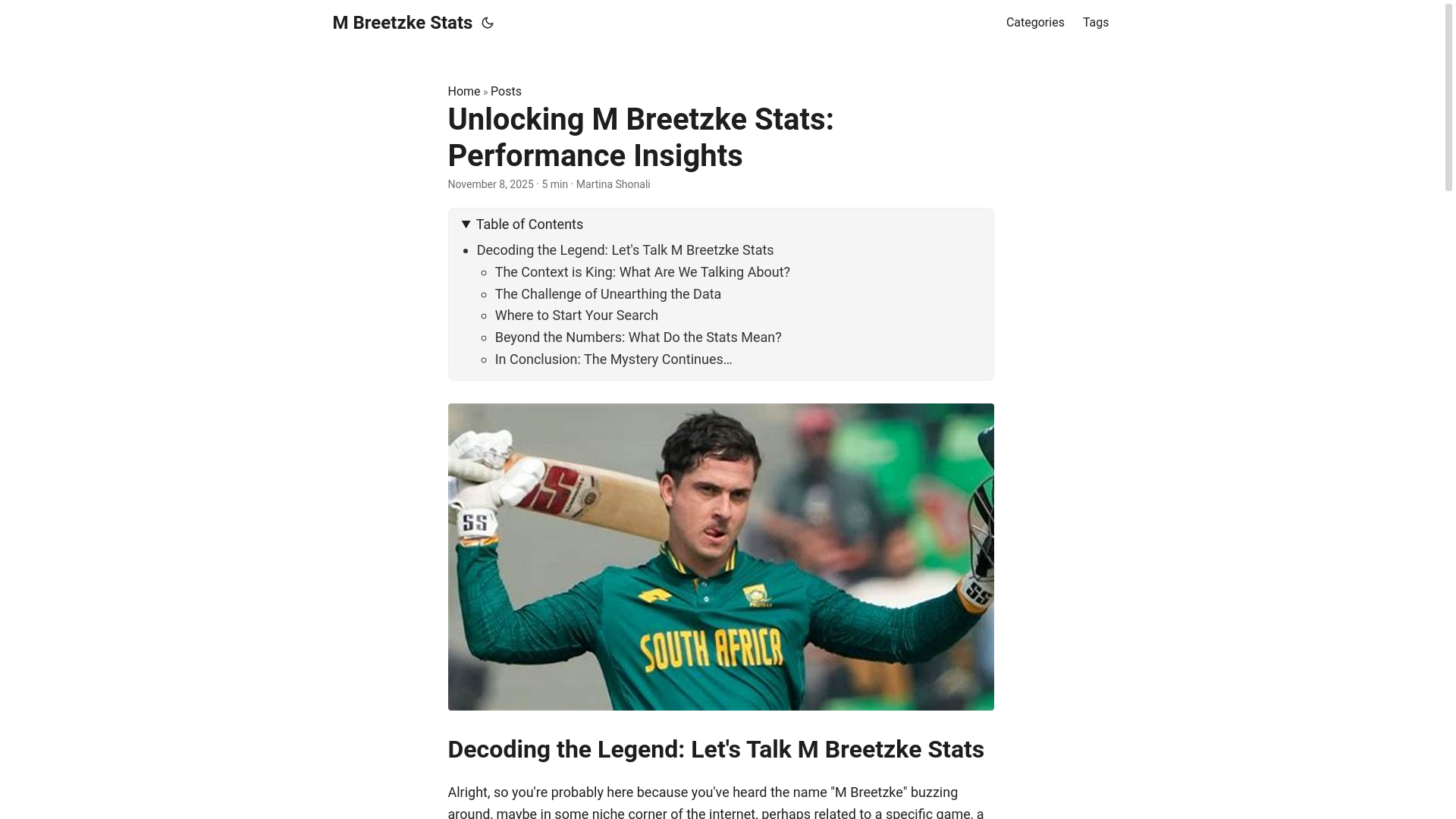 website screenshot of https://m-breetzke-stats.pages.dev/