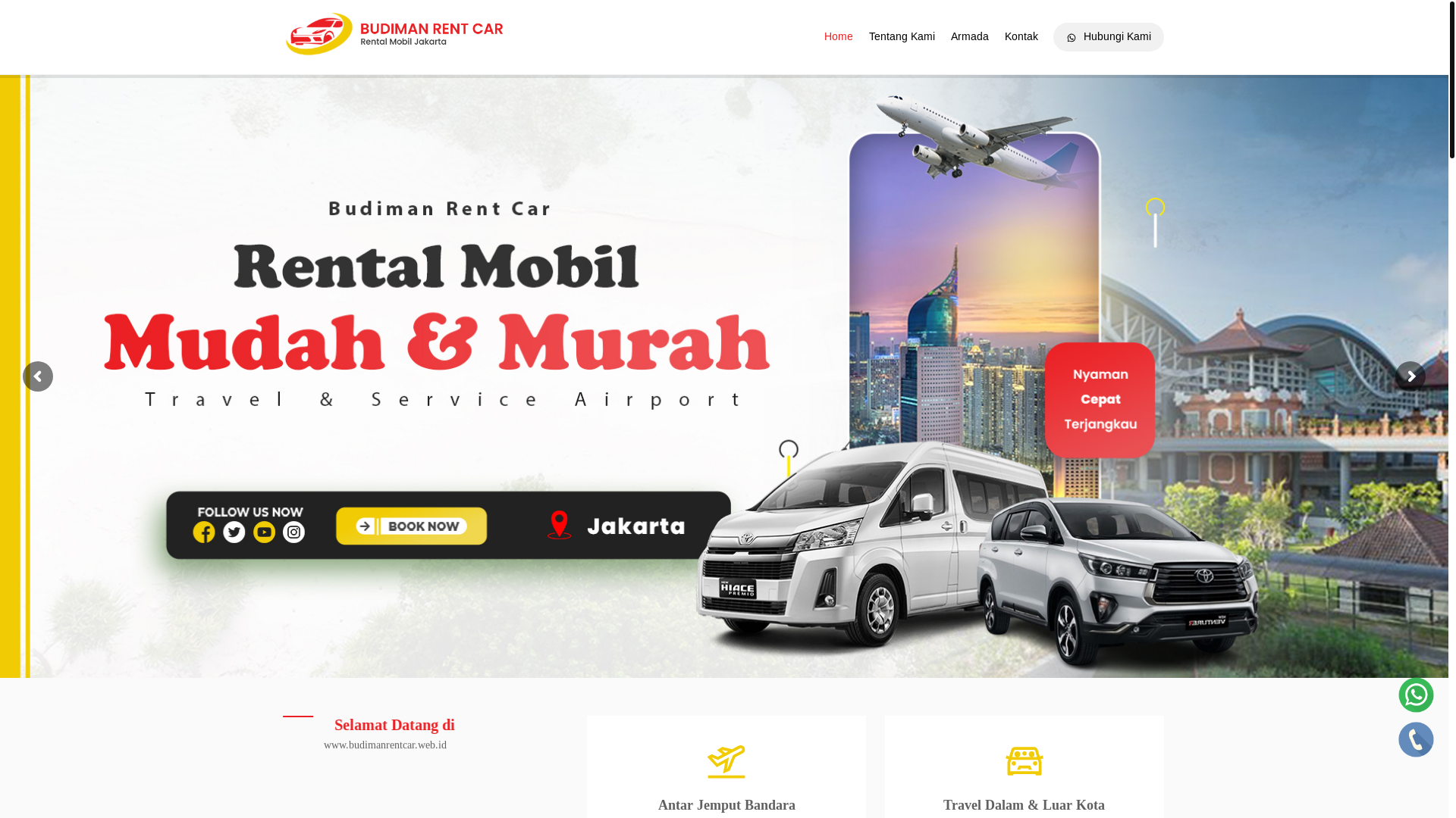 website screenshot of https://budimanrentcar.web.id/