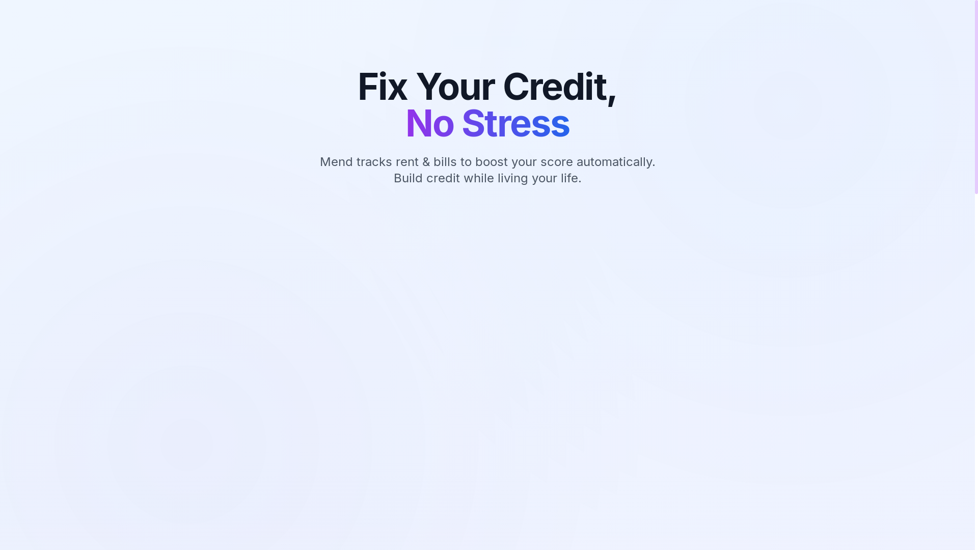 website screenshot of https://mendfinance.app/