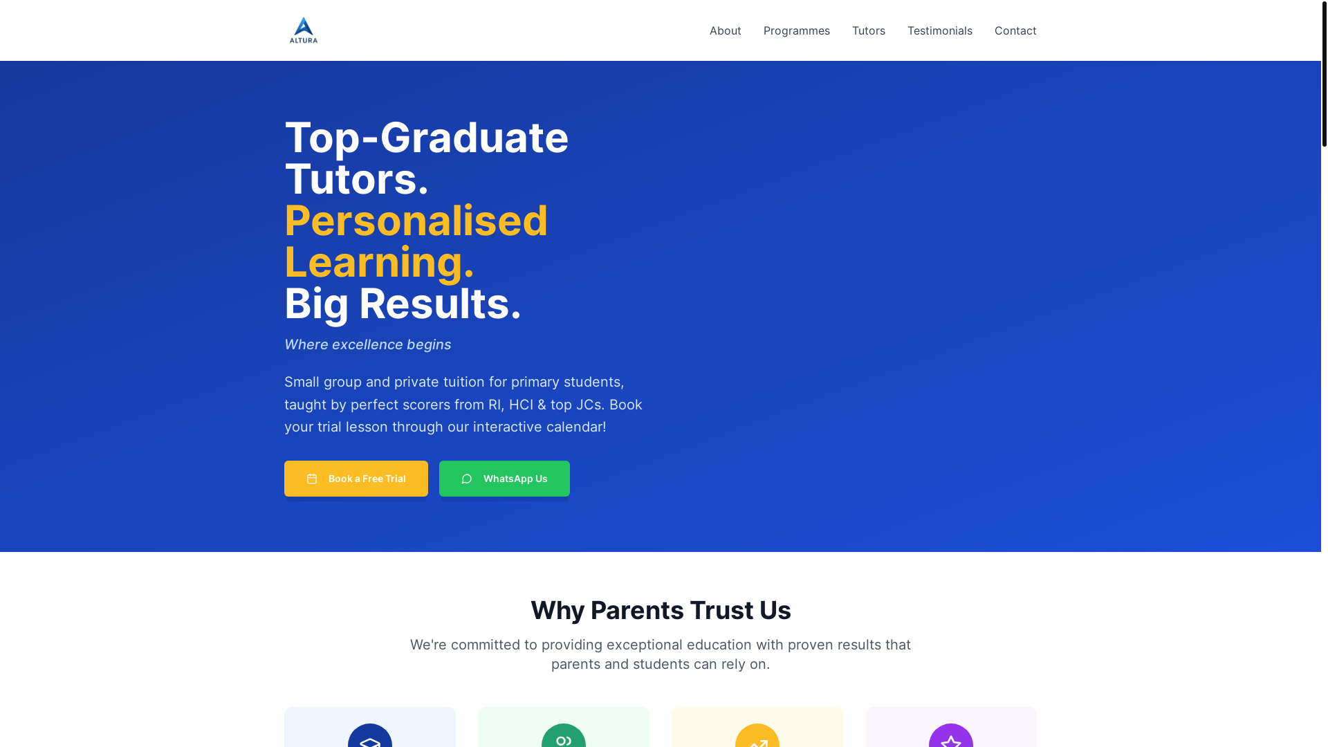 website screenshot of https://alturaeducation.org/