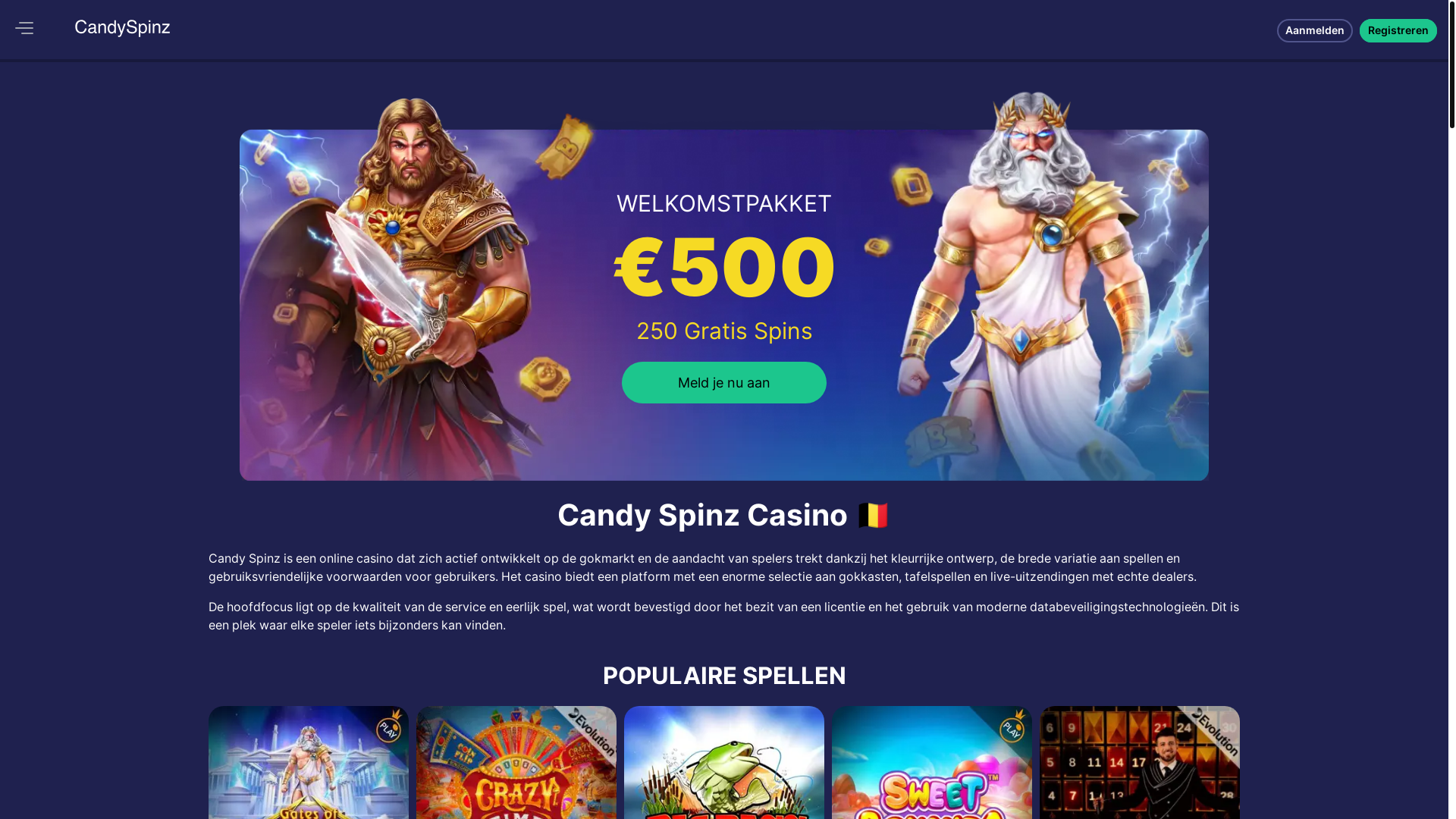 website screenshot of https://candyspinz-be.pages.dev/