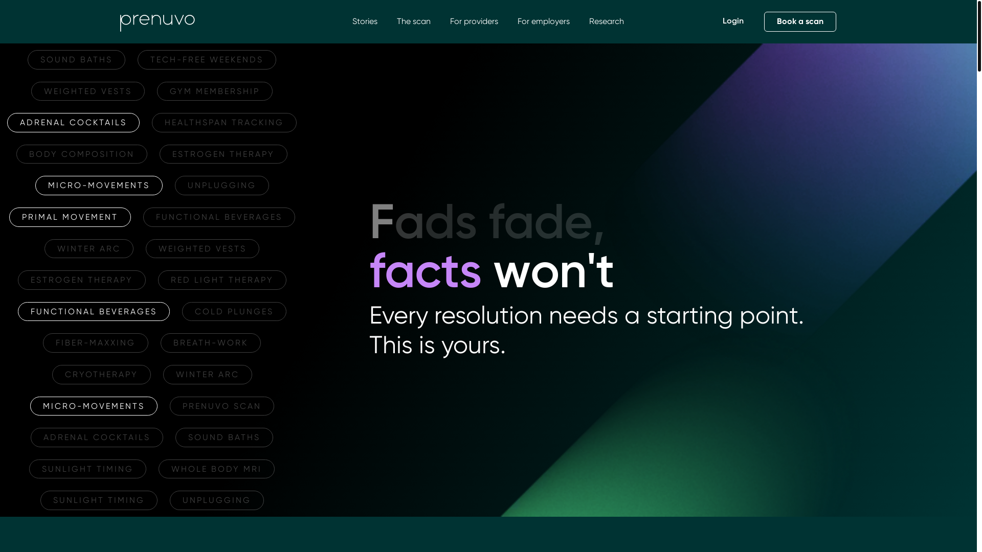 website screenshot of https://prenuvo.com/