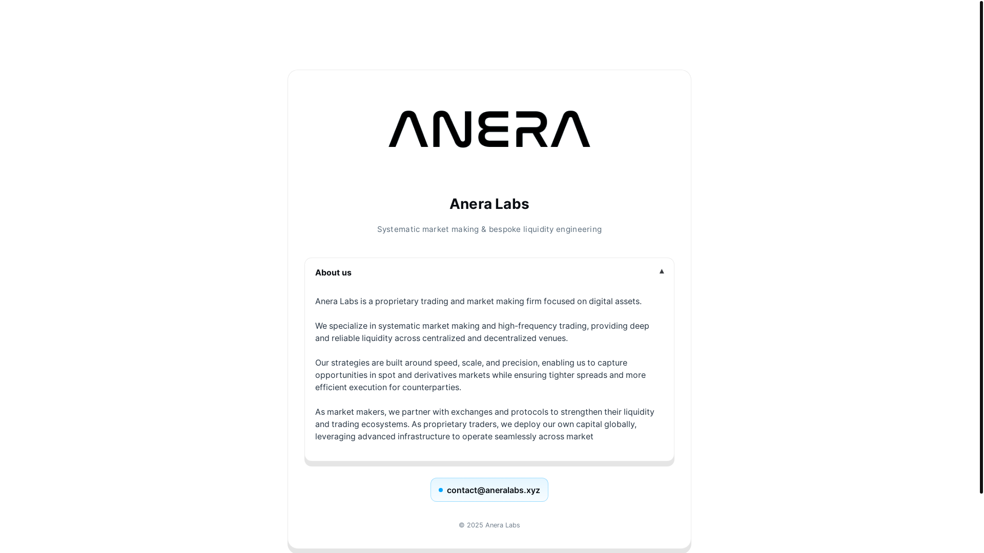 website screenshot of https://aneralabs.pages.dev/