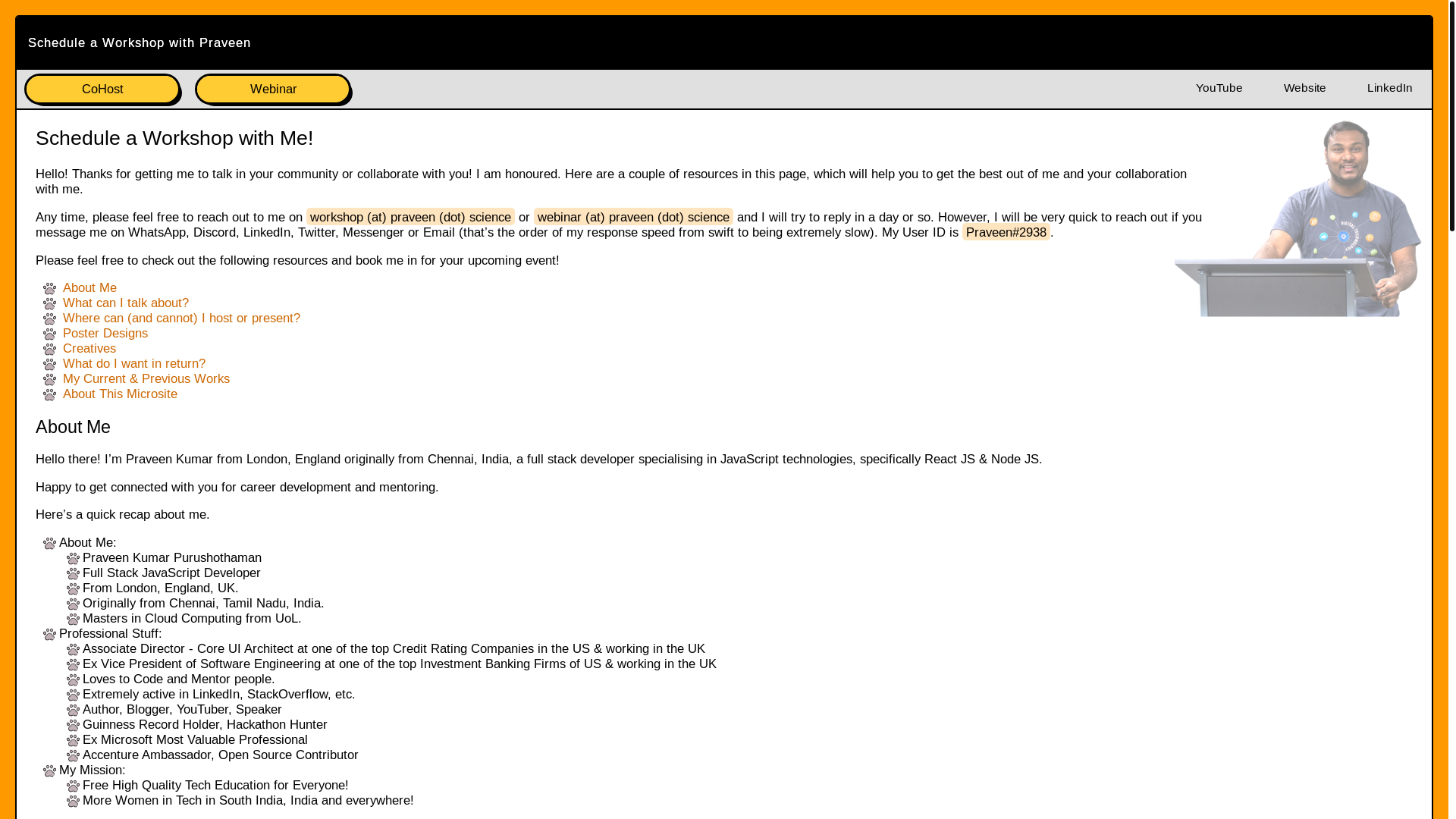 website screenshot of https://events-praveen-science.pages.dev/