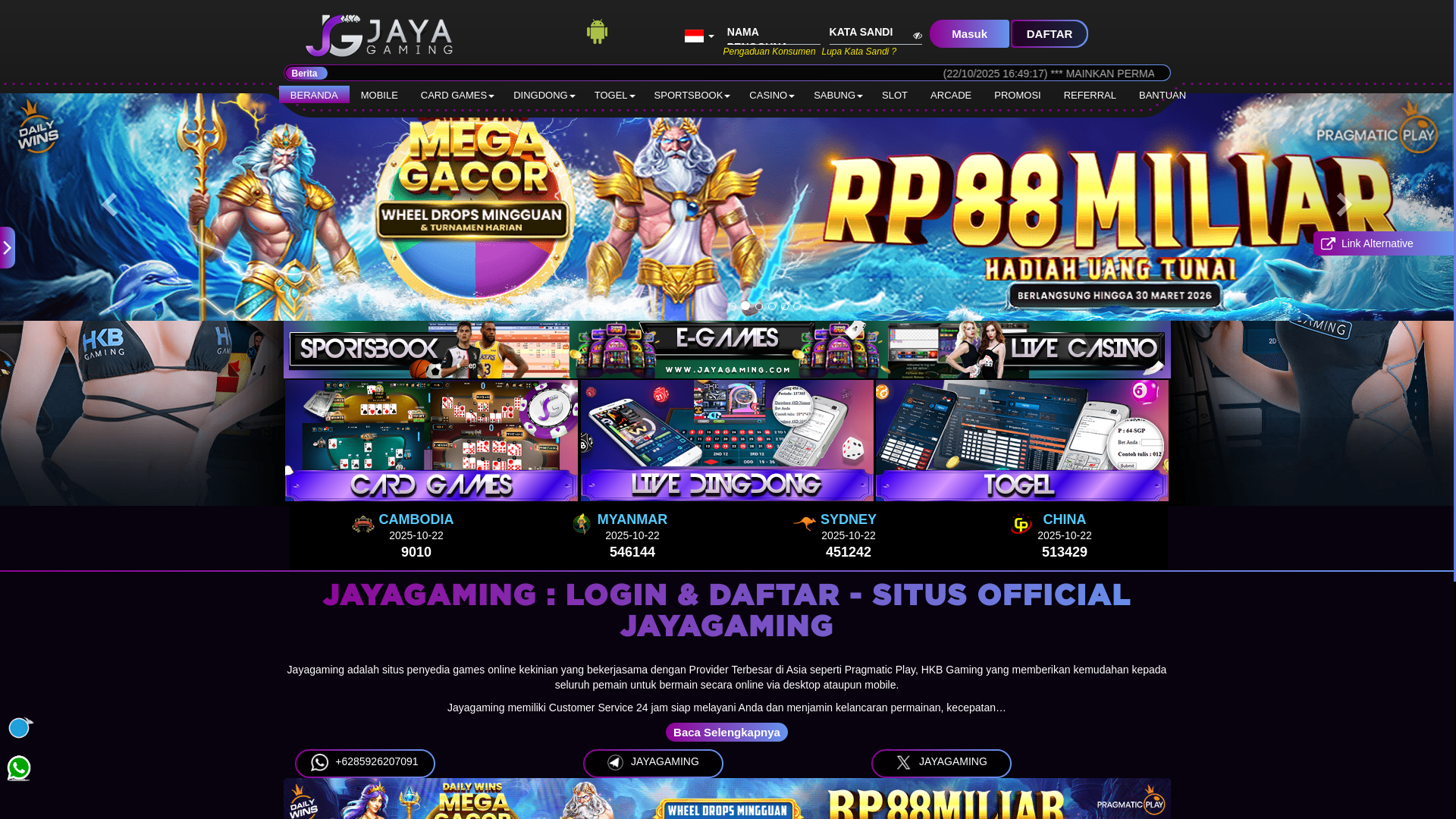 website screenshot of https://jayagaming221025.xyz/