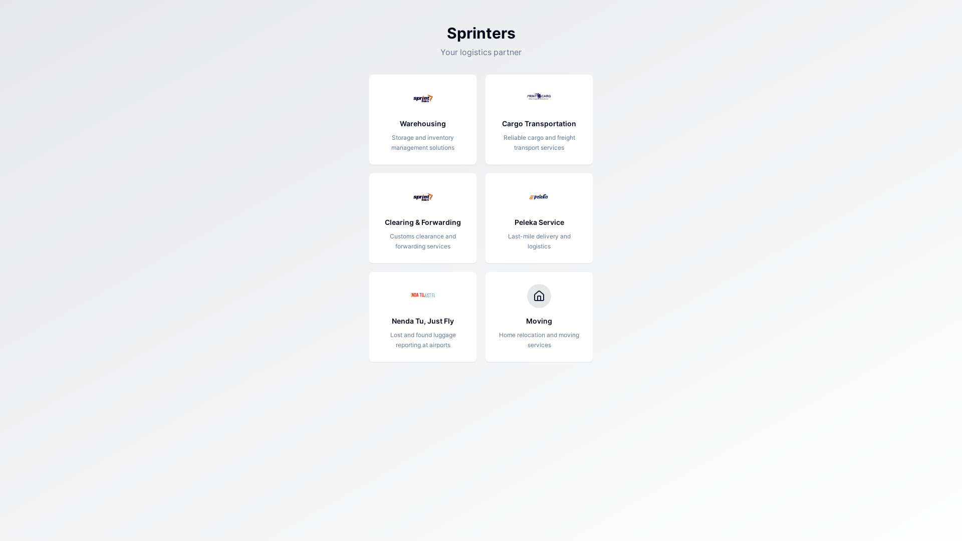 website screenshot of https://sprintersapp.co.tz/