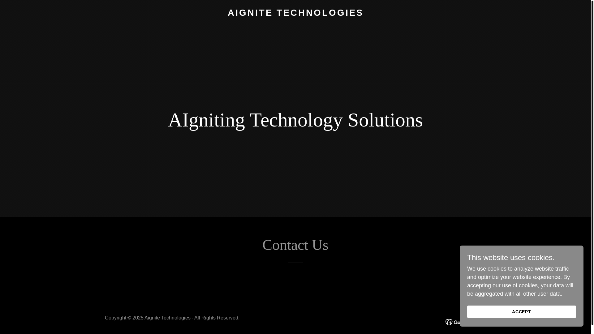 website screenshot of https://aignitetechnologies.co.za/