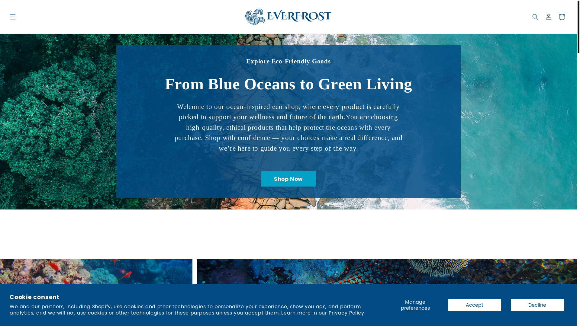 website screenshot of https://everfrost.store/