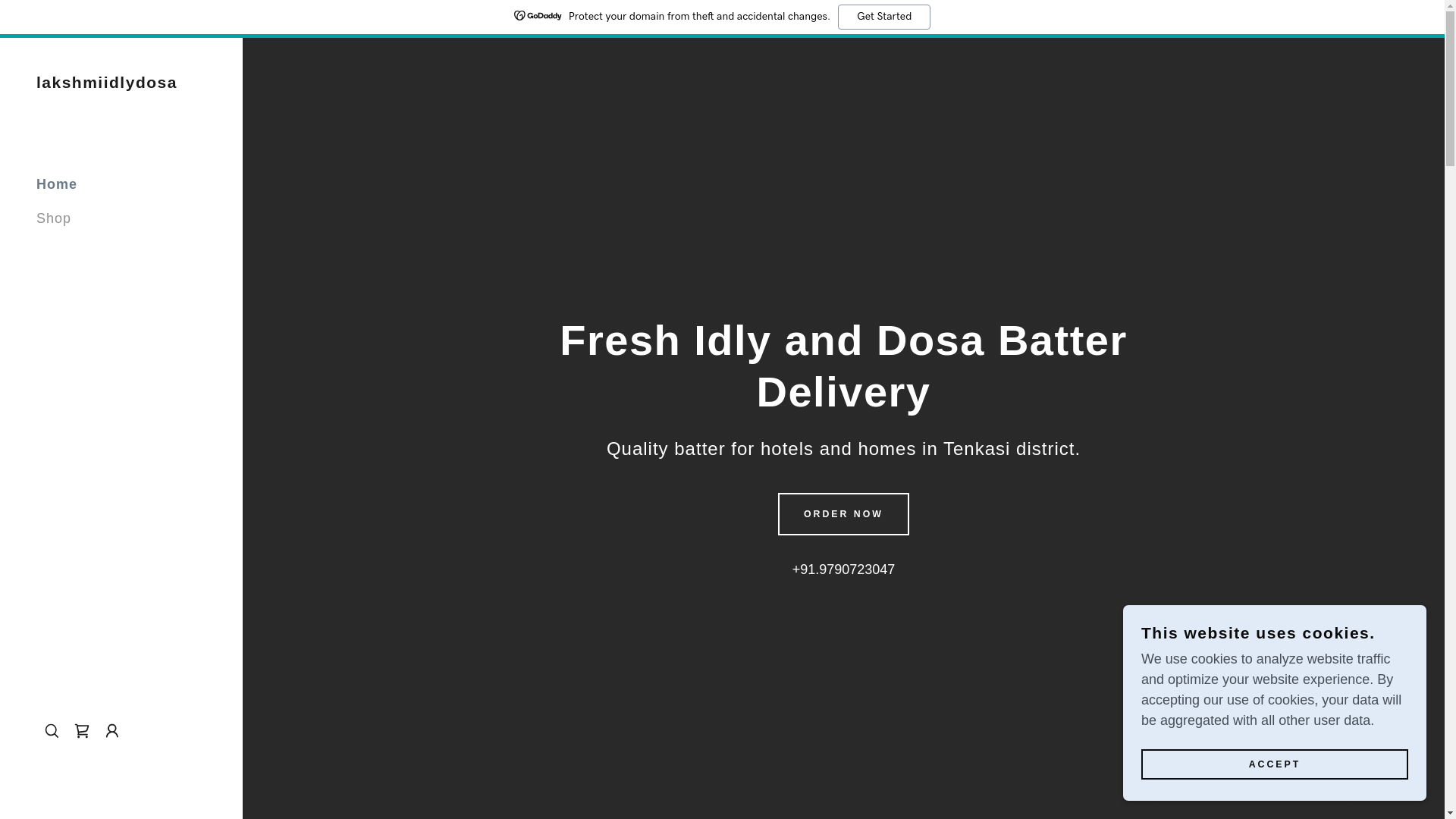 website screenshot of https://lakshmiidlydosabatter.in/