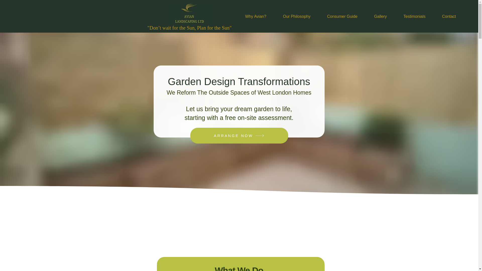 website screenshot of https://avian-landscaping.com/