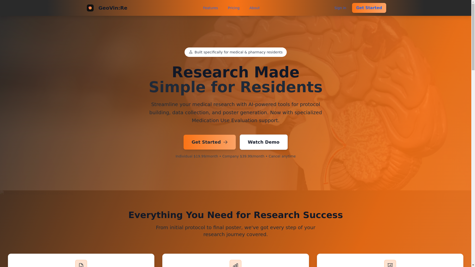 website screenshot of https://geovinn.com/